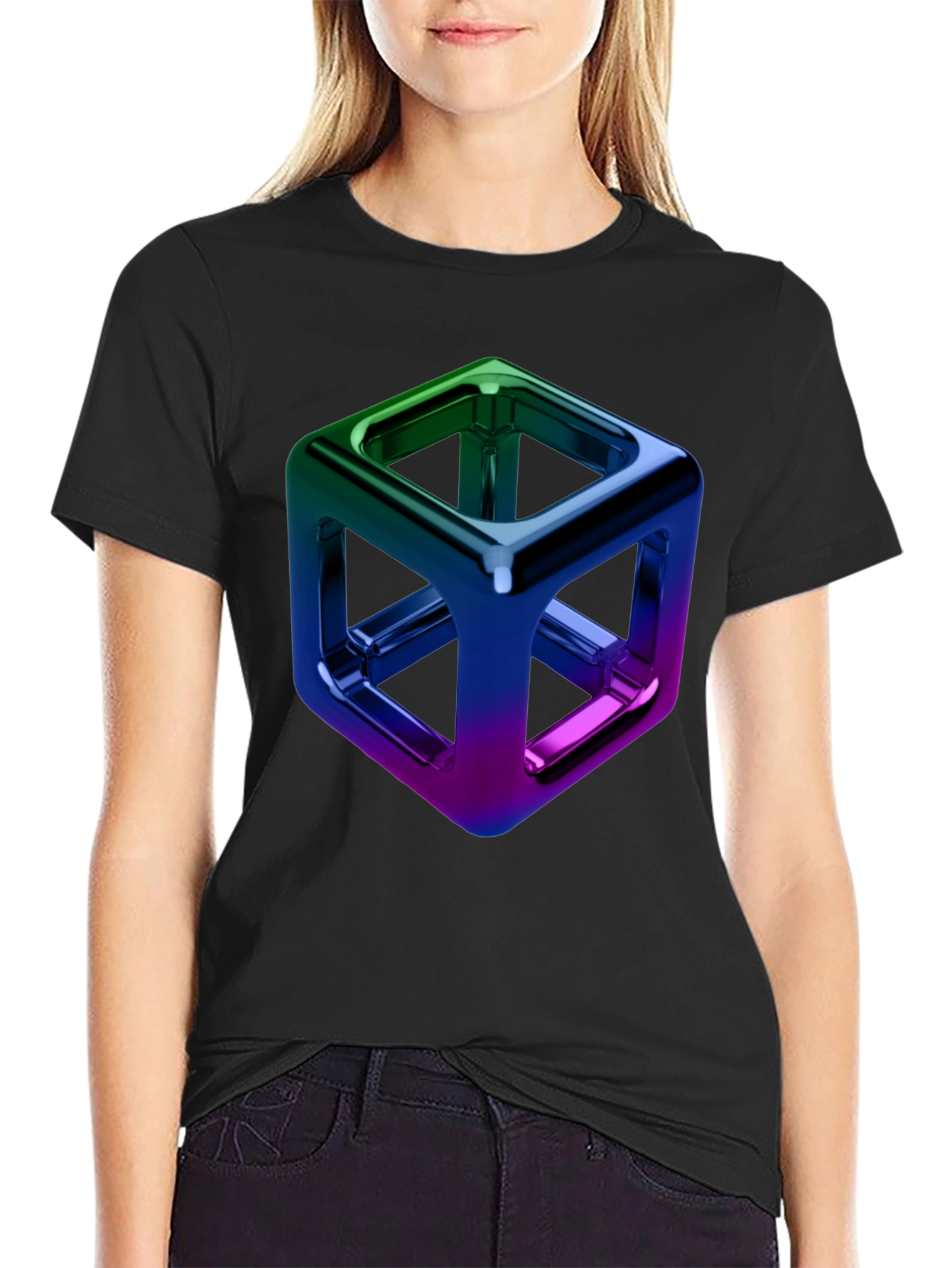 Prism Cube Graphic Tee - Sleek Modern Design