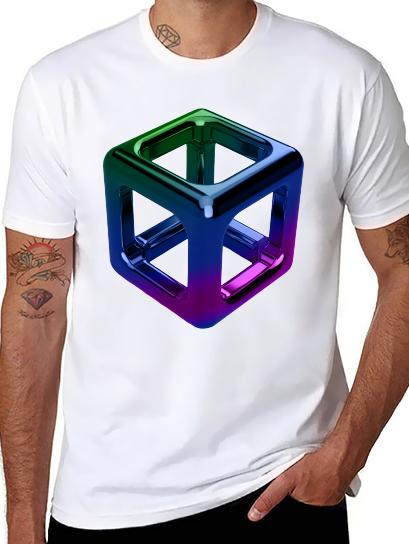 Prism Cube Graphic Tee - Sleek Modern Design