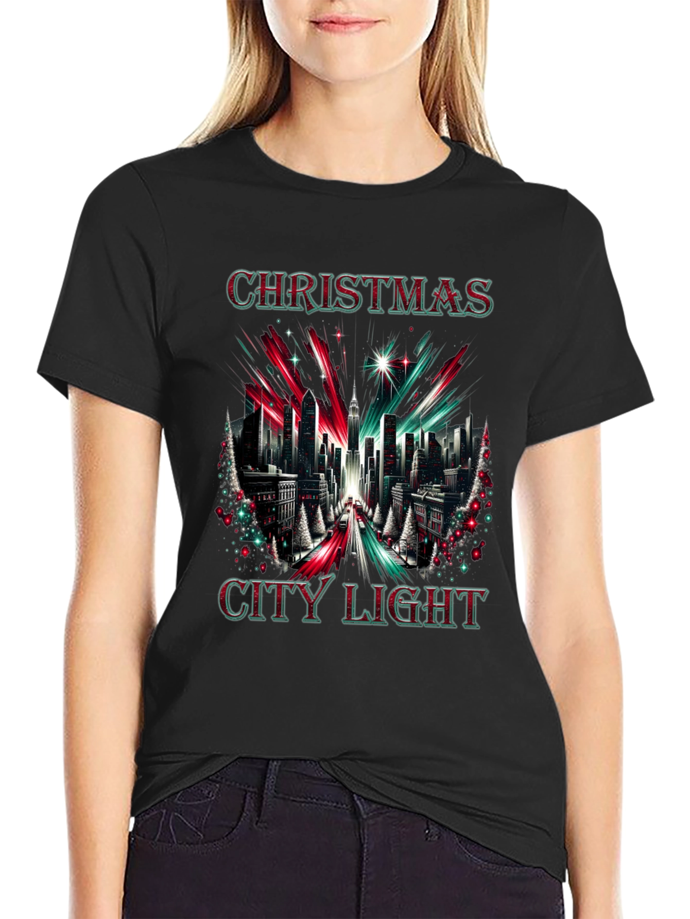 Christmas City Lights Graphic Tee