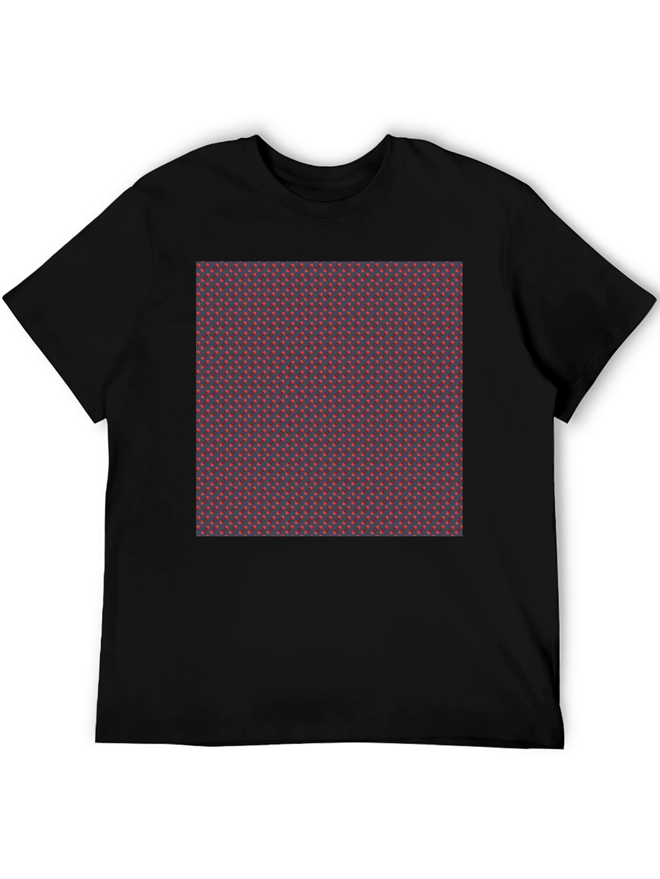 Patterned Tee - Stylish Black Crew Neck T-Shirt