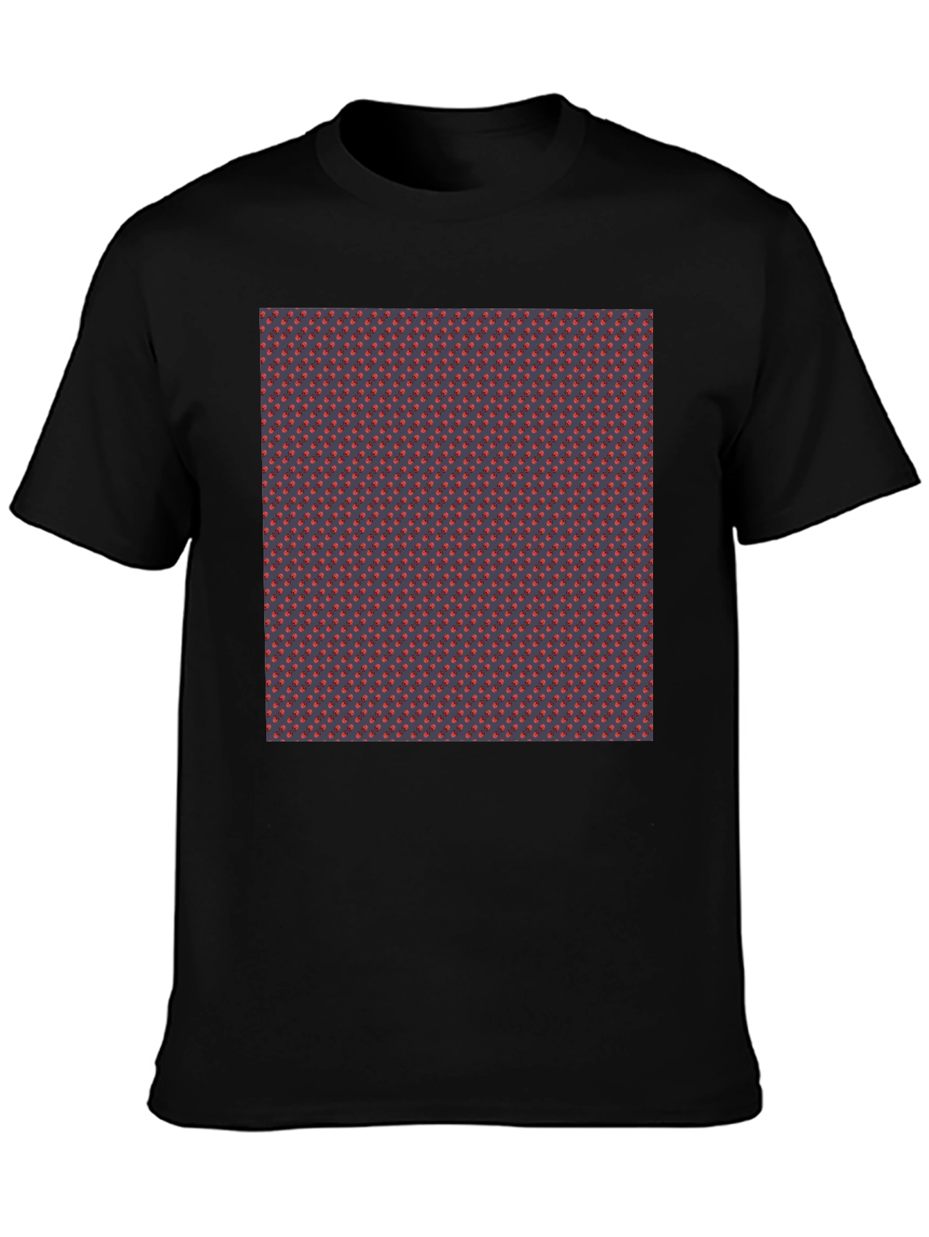 Patterned Tee - Stylish Black Crew Neck T-Shirt