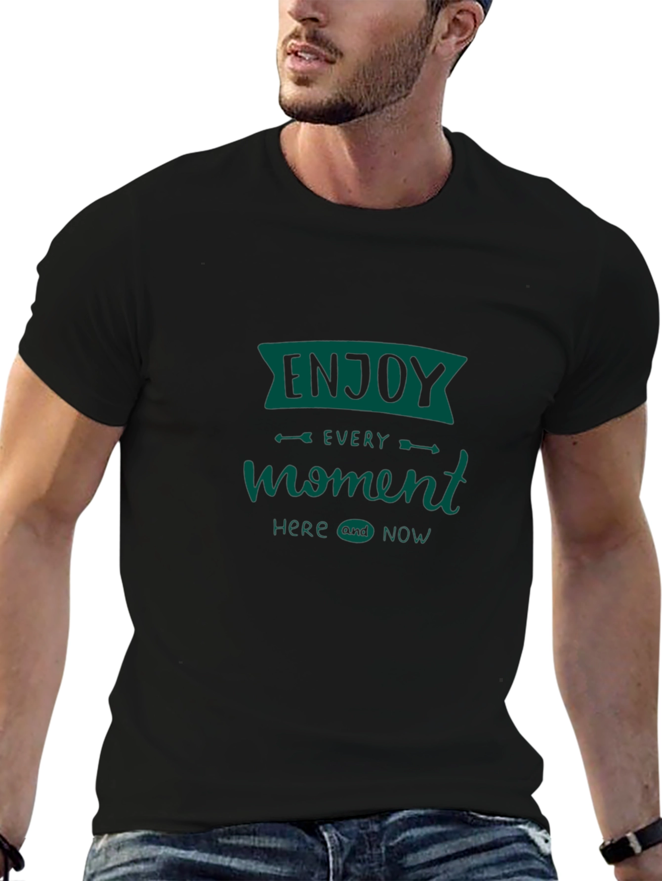 Enjoy Every Moment Tee - Black Graphic T-Shirt