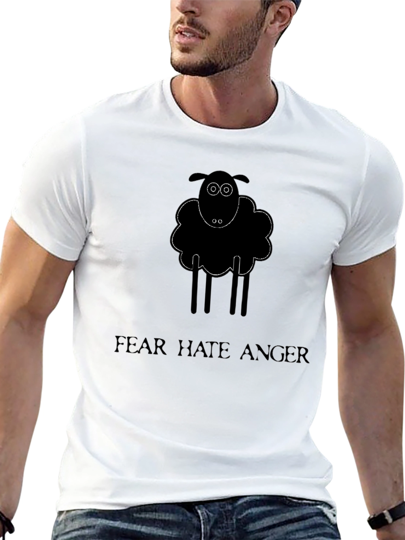 Black Sheep Graphic Tee - Fear Hate Anger