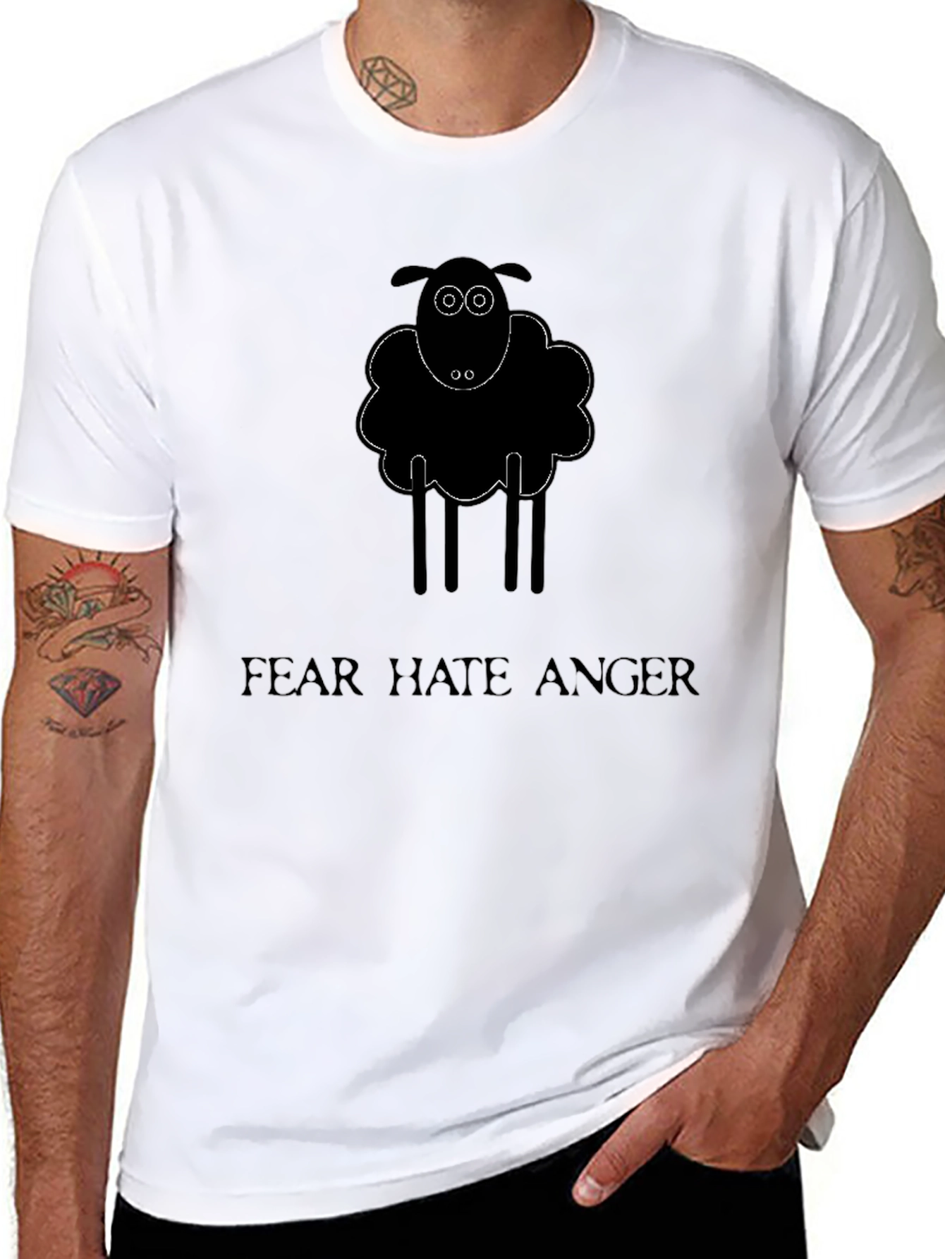 Black Sheep Graphic Tee - Fear Hate Anger