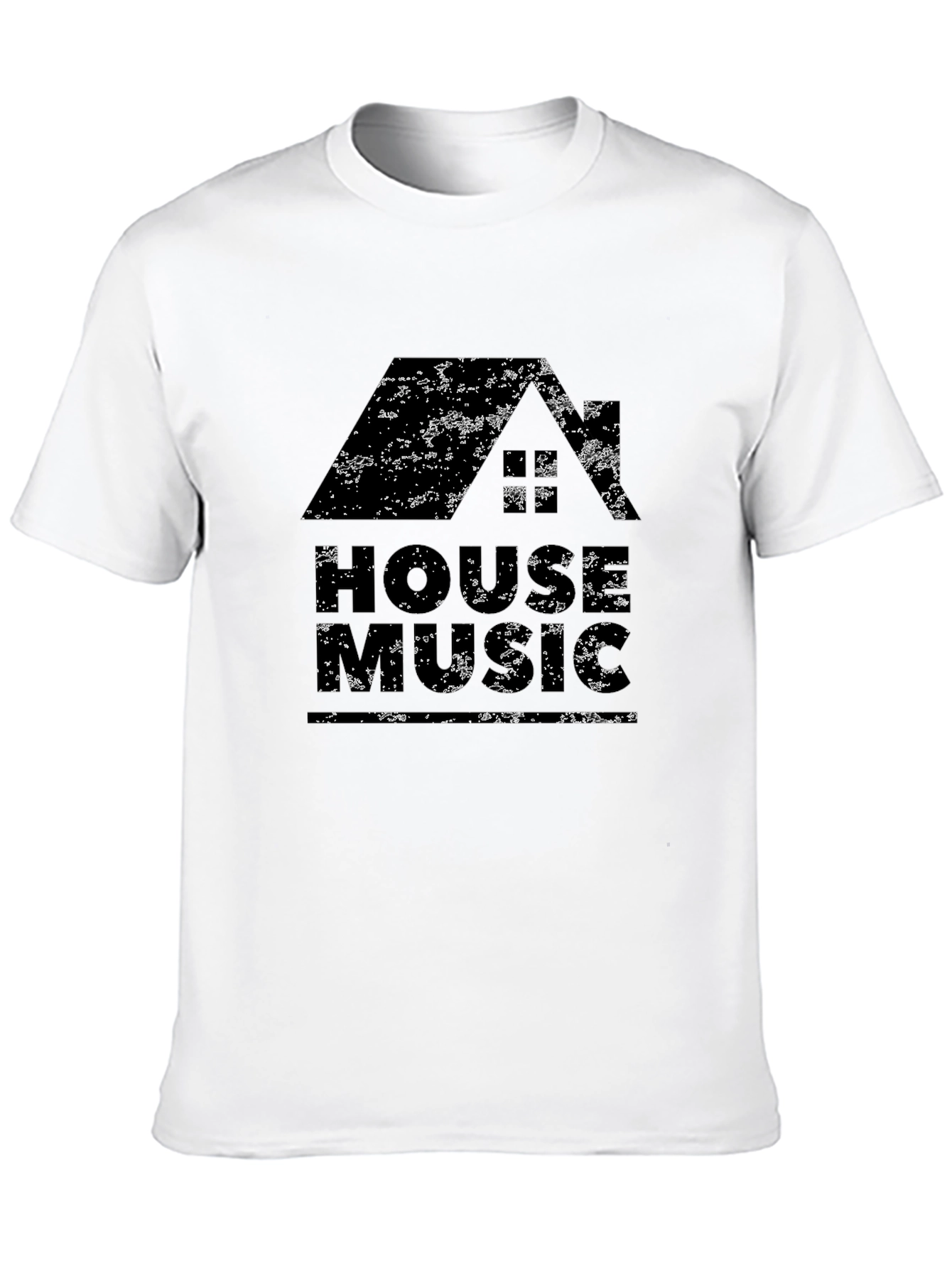 House Music Graphic T-Shirt - Distressed Design