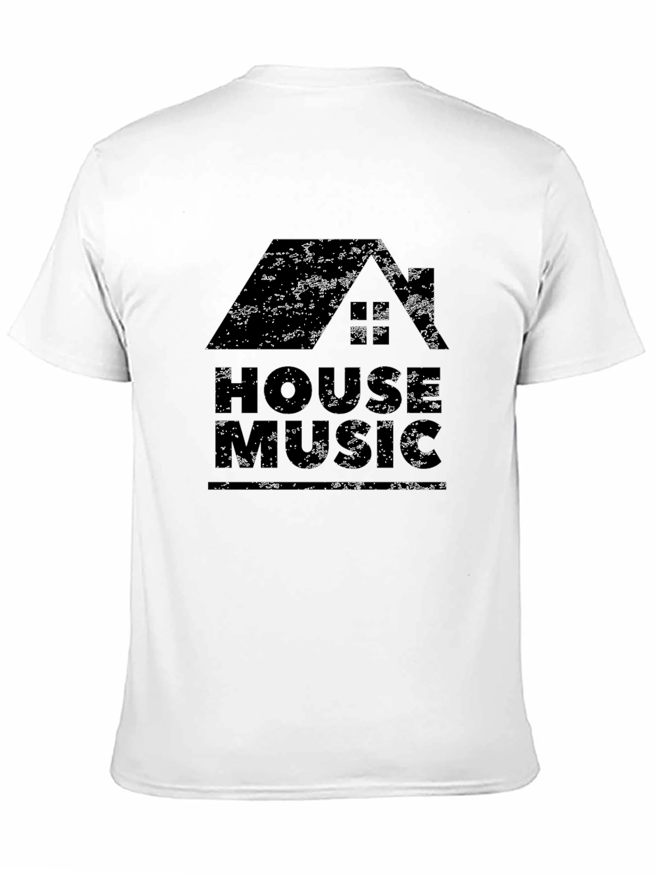 House Music Graphic T-Shirt - Distressed Design