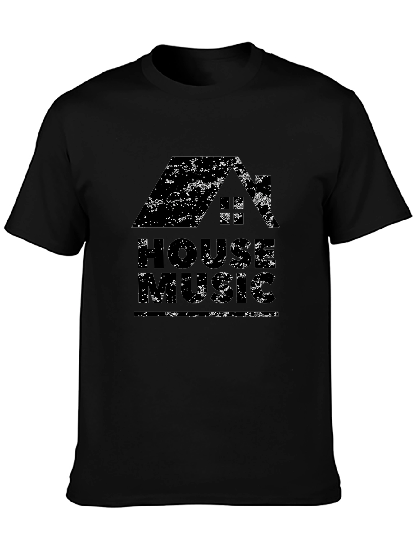 House Music Graphic T-Shirt - Distressed Design