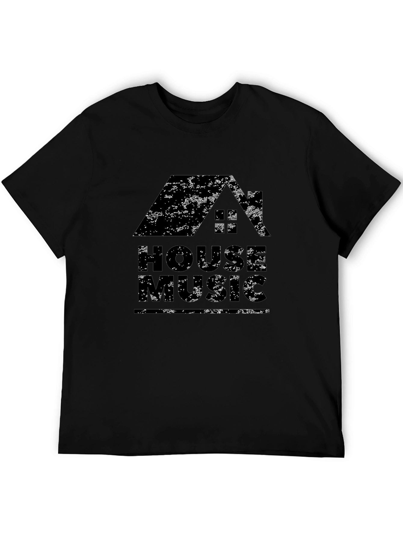 House Music Graphic T-Shirt - Distressed Design