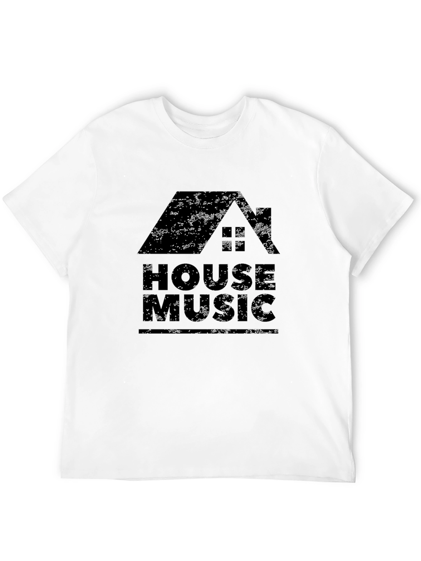 House Music Graphic T-Shirt - Distressed Design