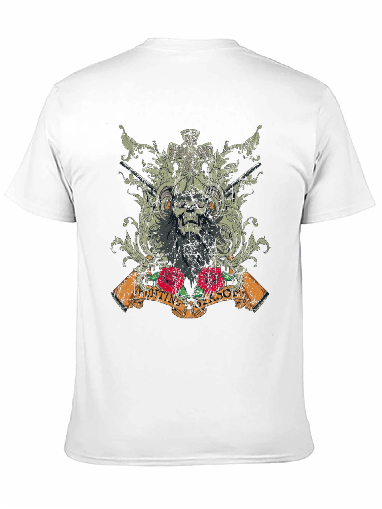 Skull Hunting Season Graphic T-Shirt - Black