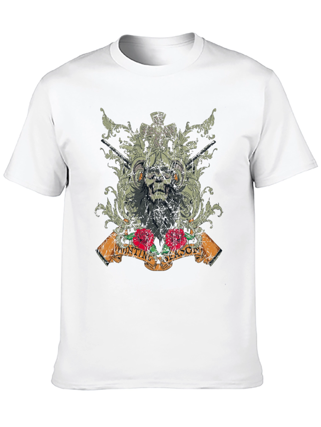 Skull Hunting Season Graphic T-Shirt - Black