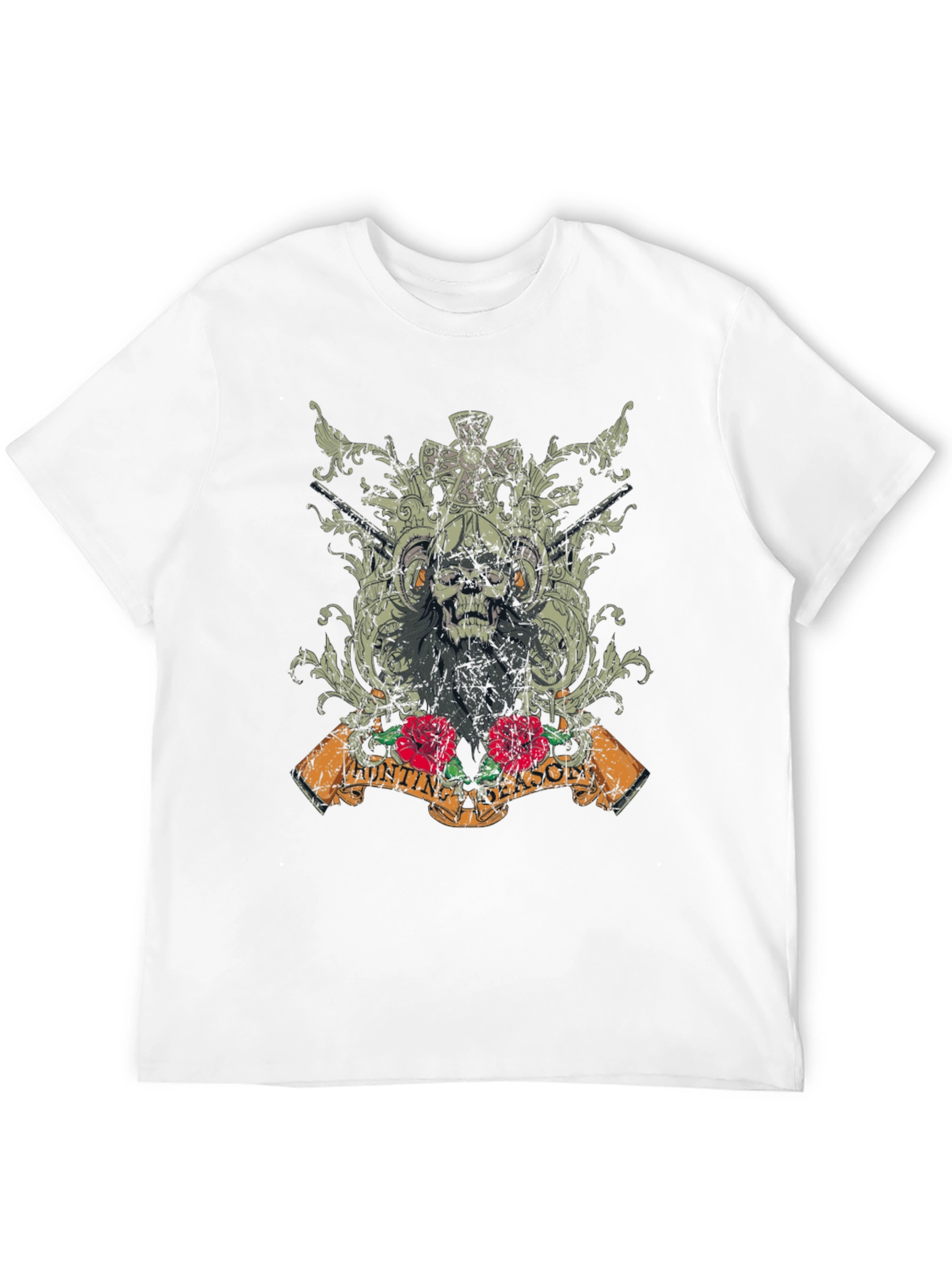 Skull Hunting Season Graphic T-Shirt - Black