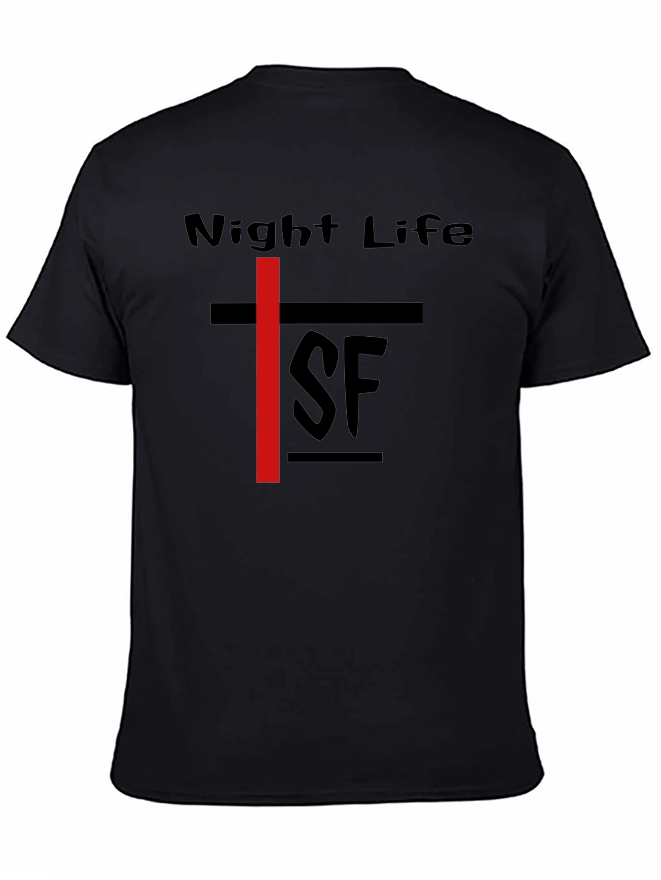 Night Life SF Graphic Tee - Black Cotton T-Shirt