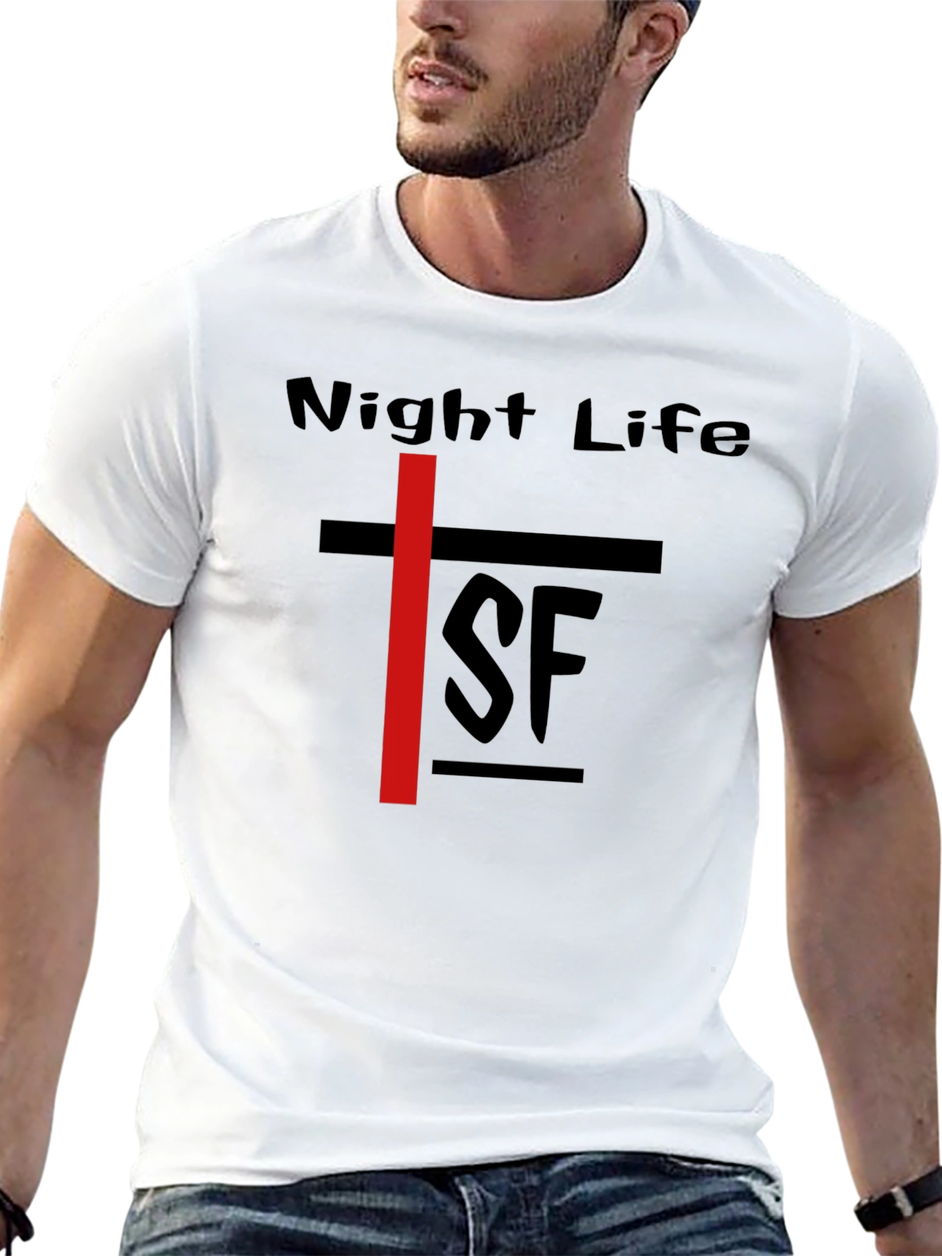 Night Life SF Graphic Tee - Black Cotton T-Shirt