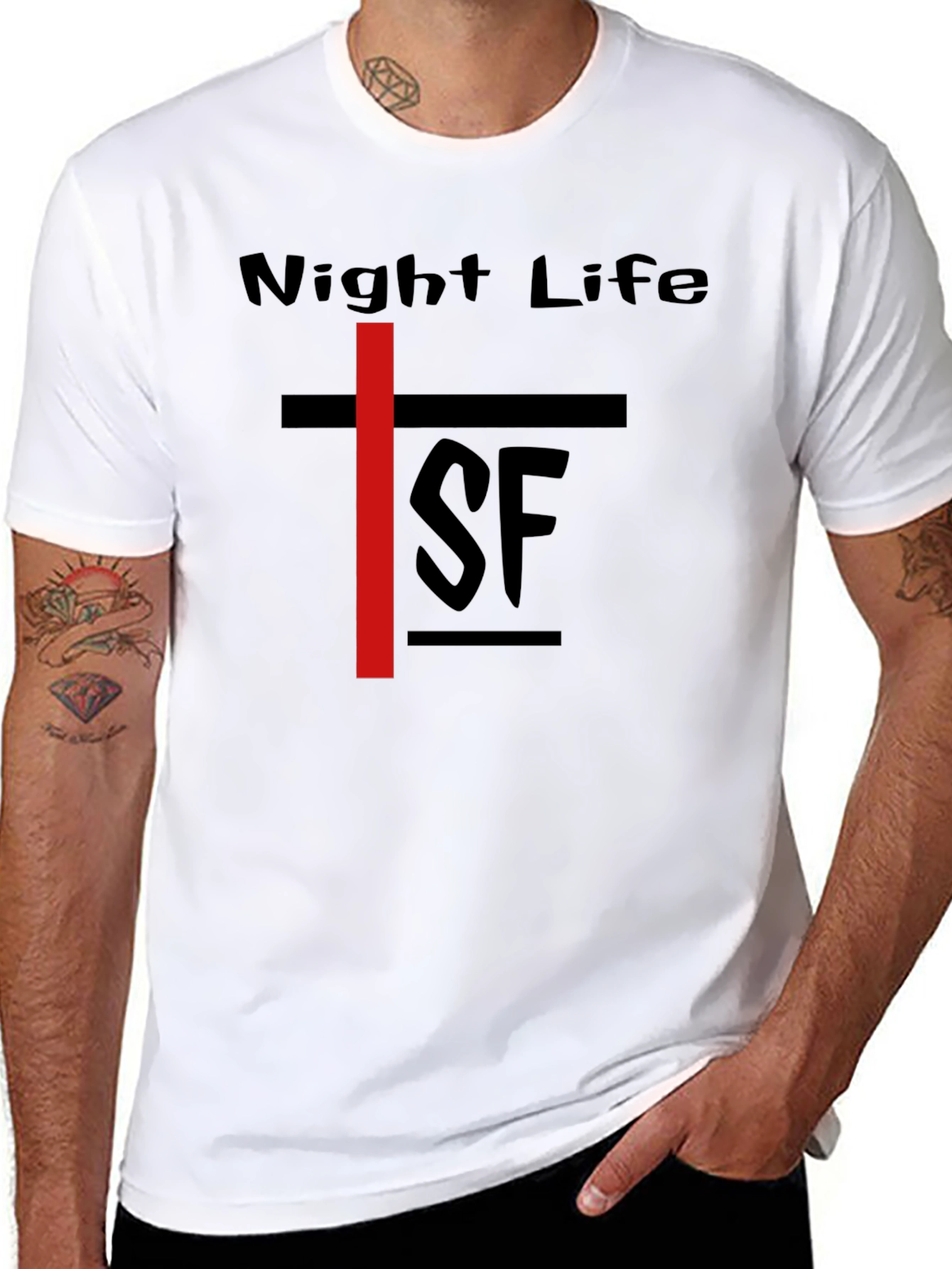 Night Life SF Graphic Tee - Black Cotton T-Shirt
