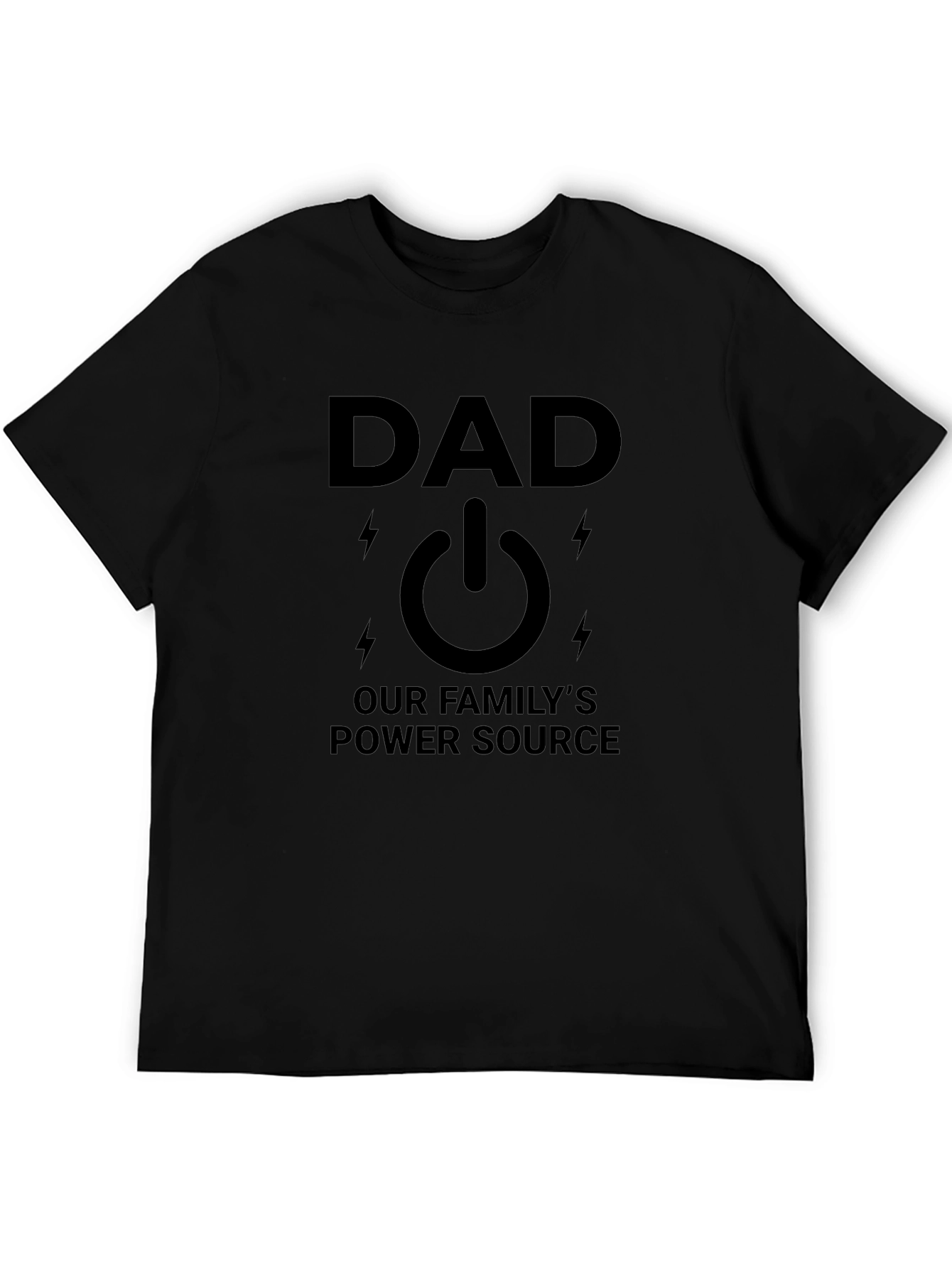 Dad Power Source Graphic T-Shirt - Black