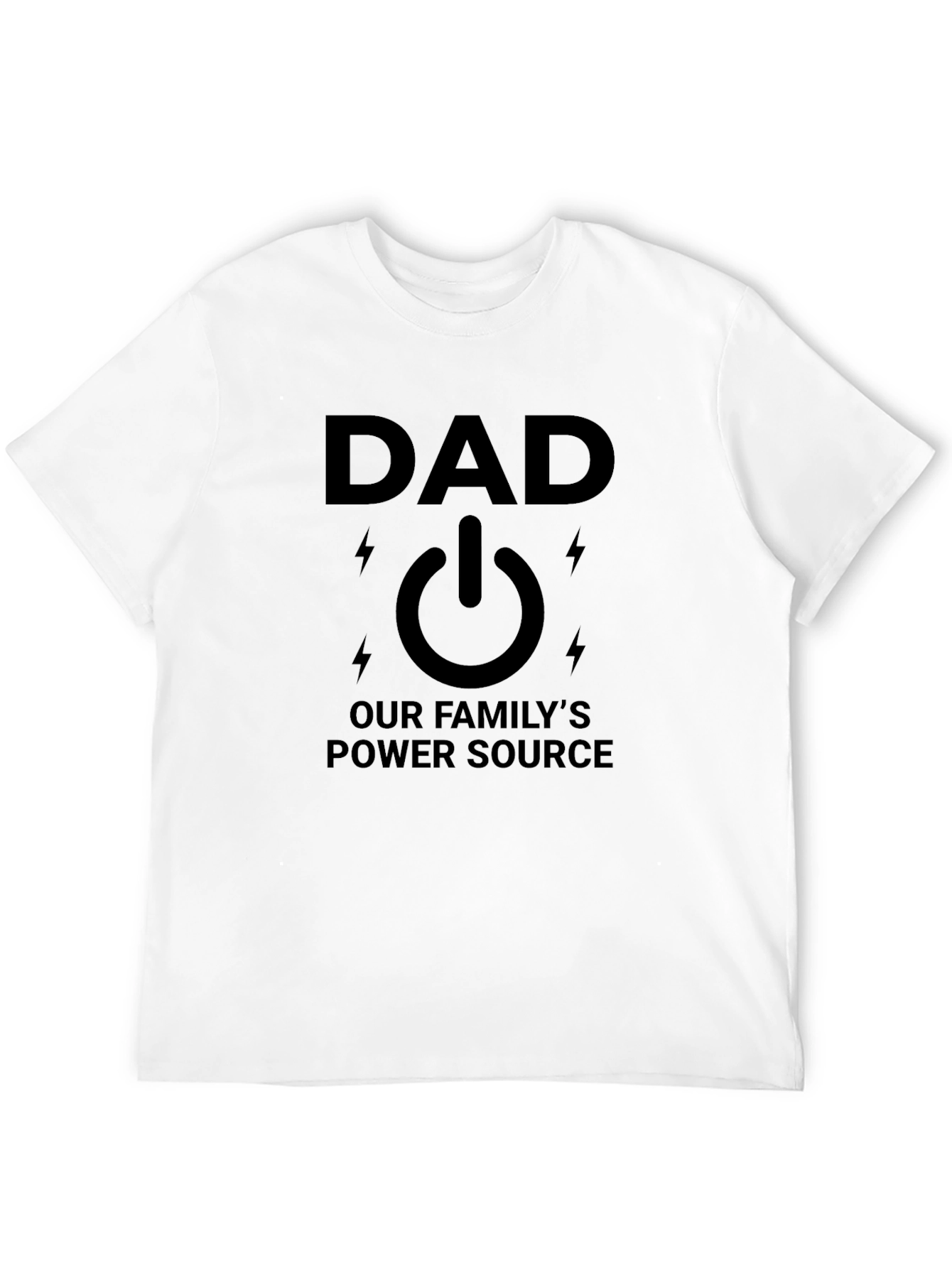 Dad Power Source Graphic T-Shirt - Black