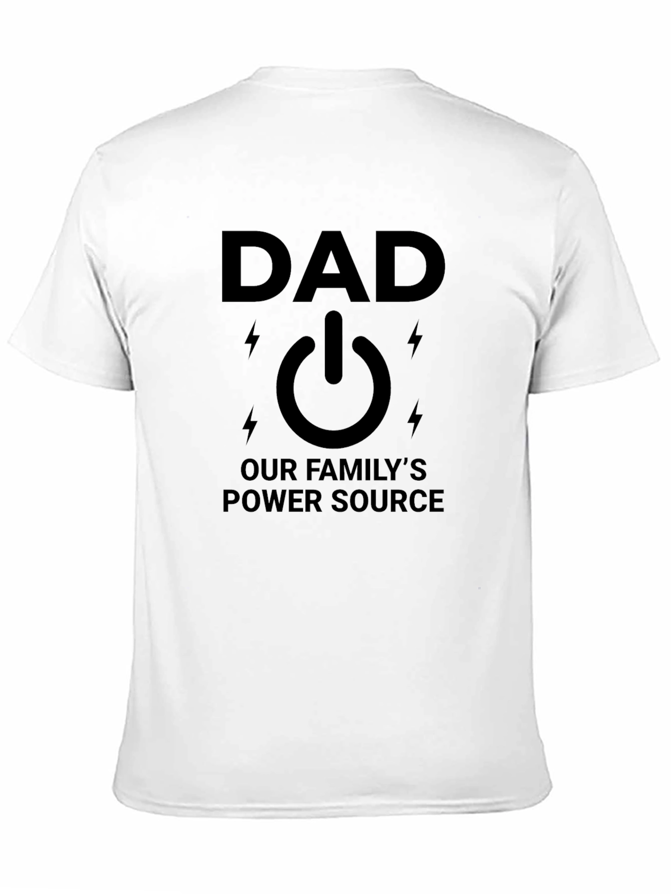 Dad Power Source Graphic T-Shirt - Black