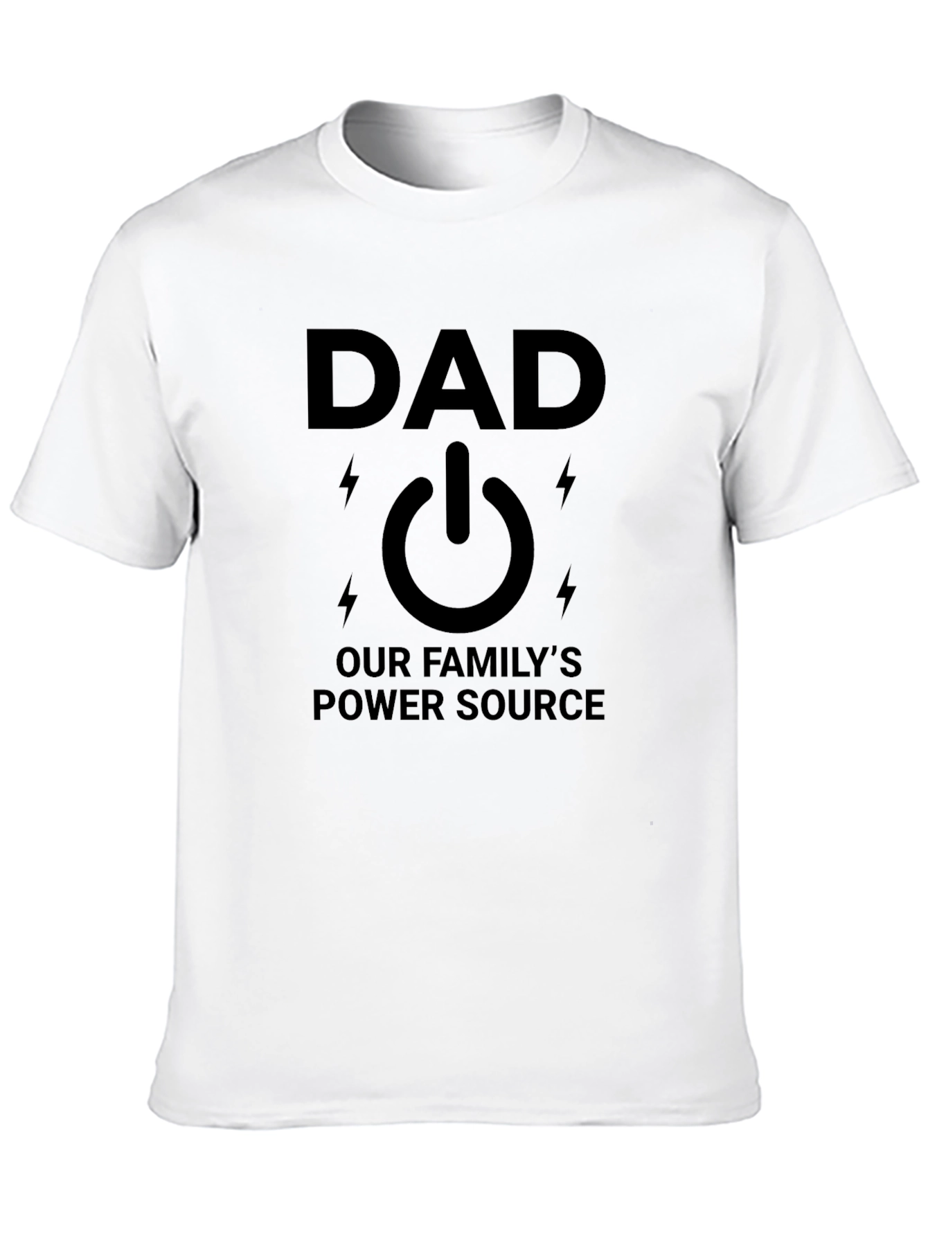 Dad Power Source Graphic T-Shirt - Black