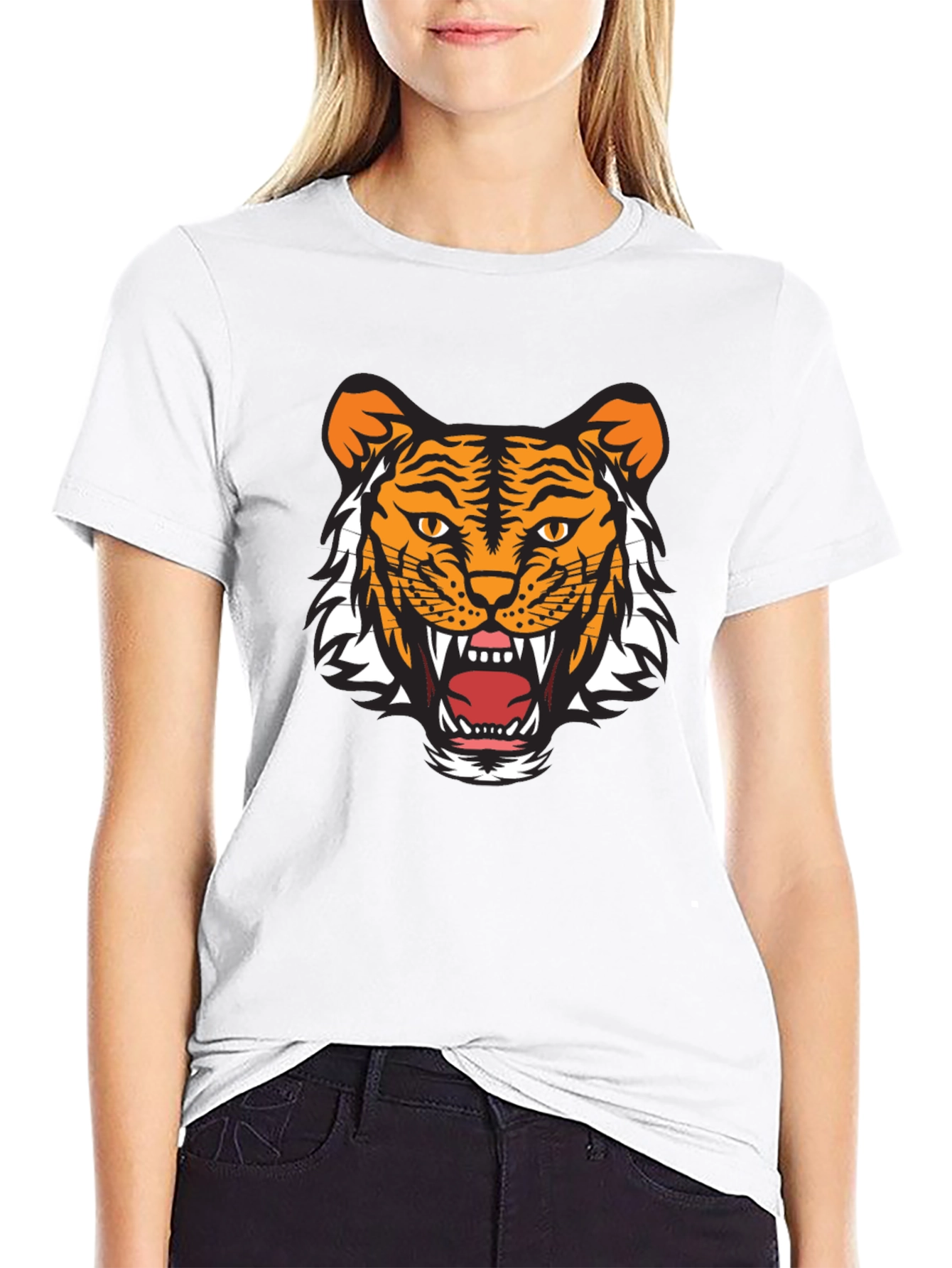 Tiger Graphic Tee - Fierce Black Cotton T-Shirt