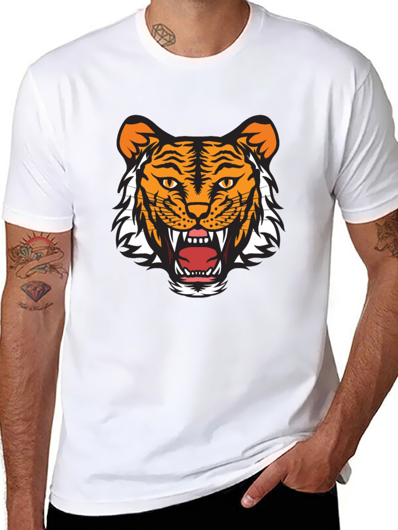 Tiger Graphic Tee - Fierce Black Cotton T-Shirt