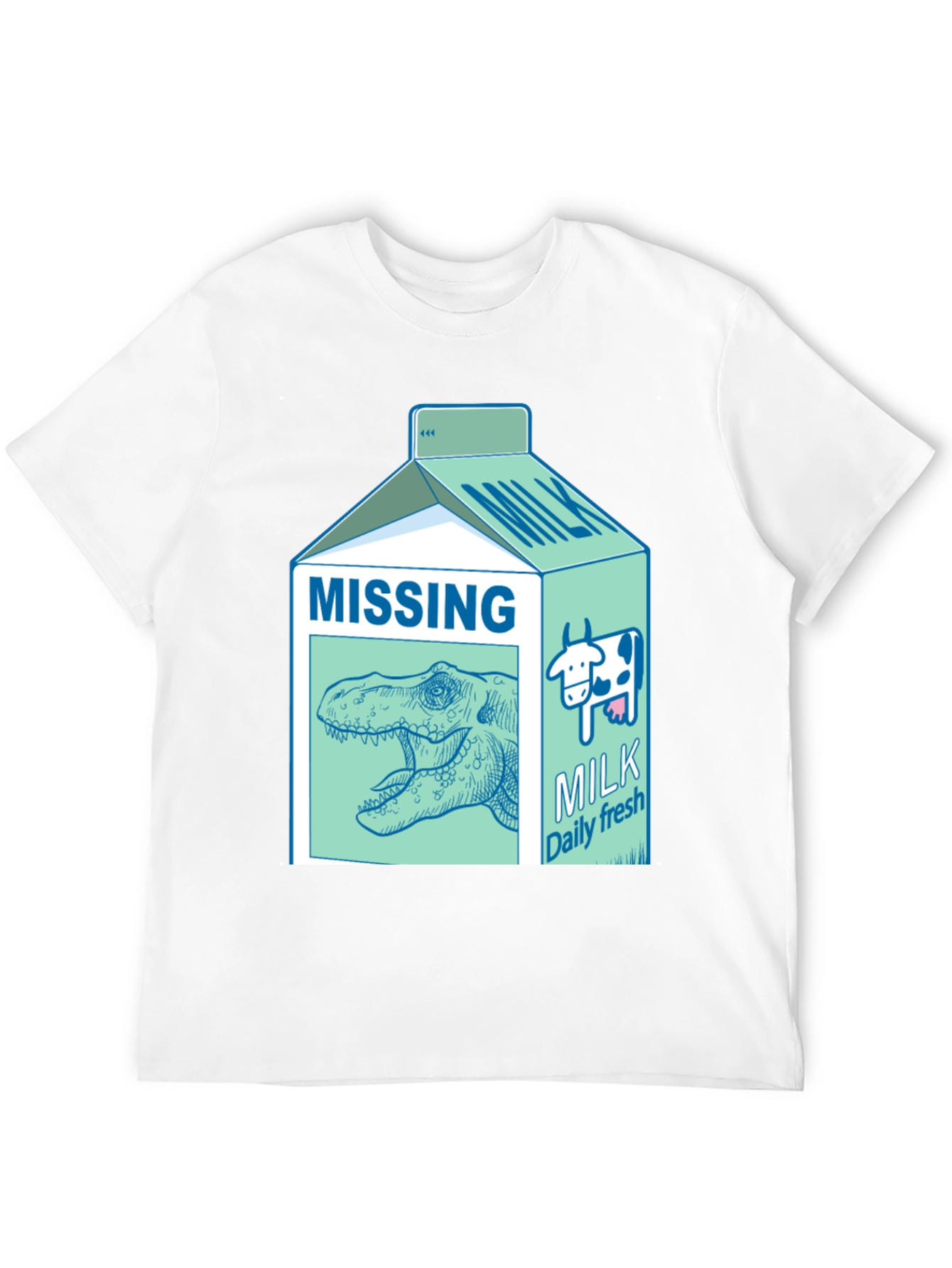 Missing Dinosaur Milk Carton T-Shirt - Funny Tee