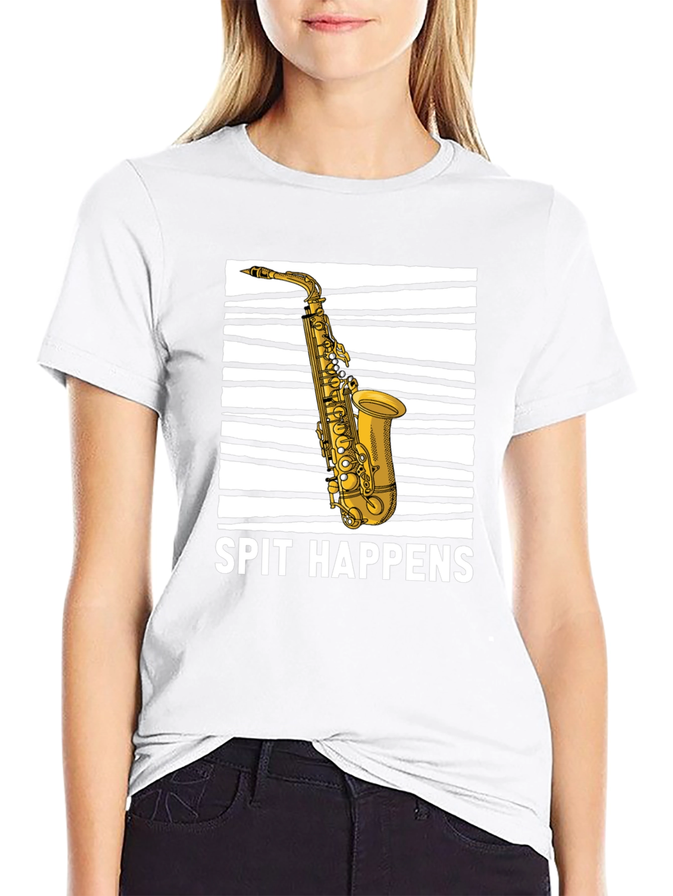Spit Happens Saxophone Graphic Tee