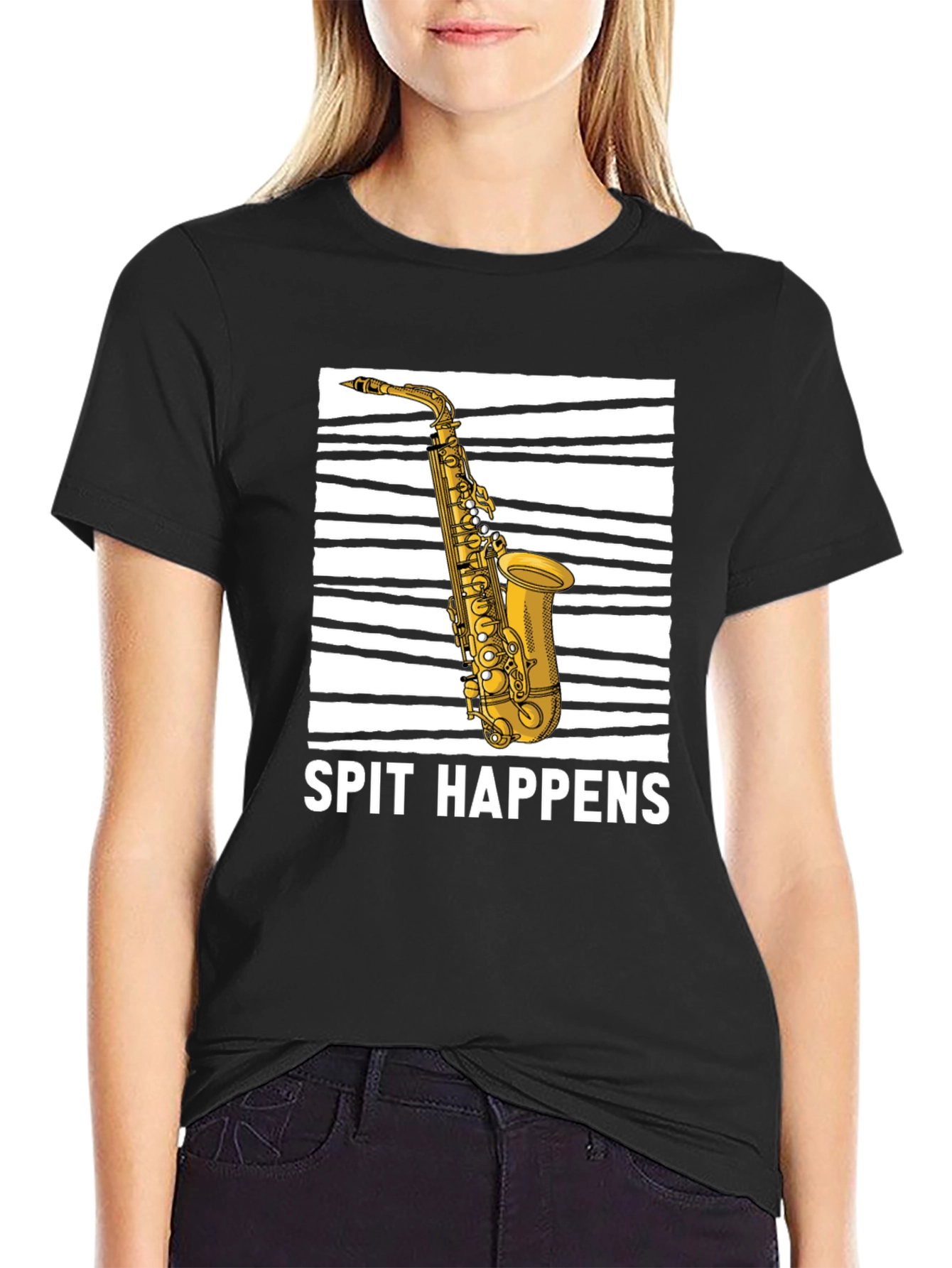 Spit Happens Saxophone Graphic Tee