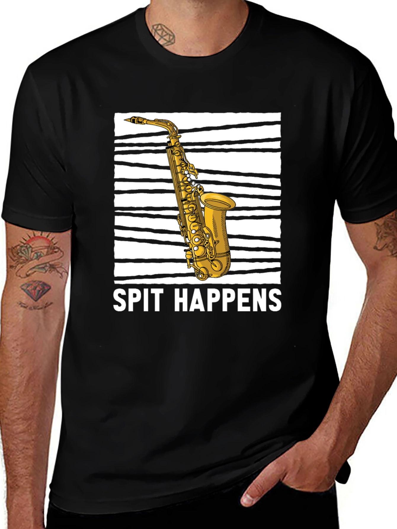 Spit Happens Saxophone Graphic Tee