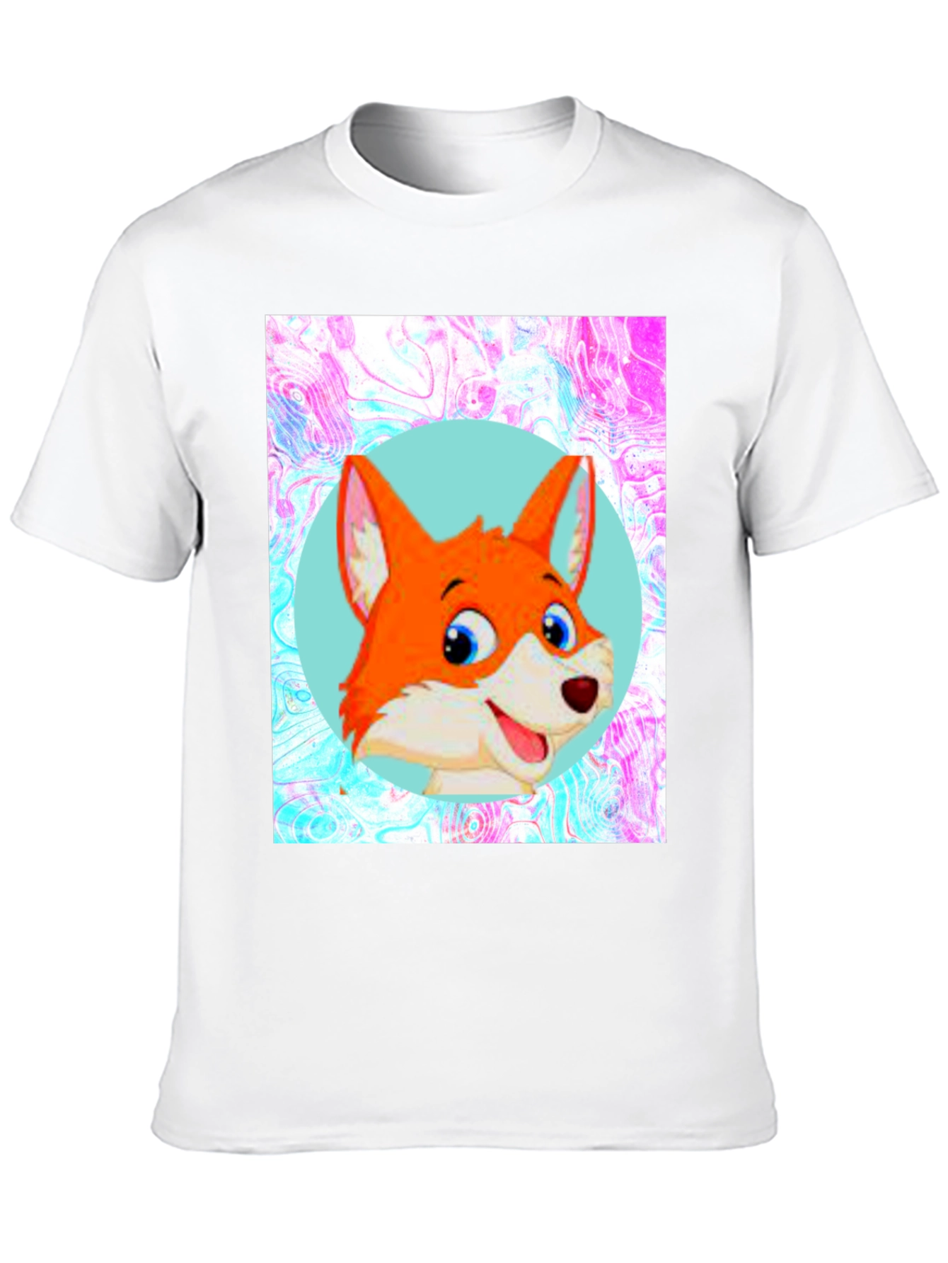 Cartoon Fox Graphic Tee - Unisex Black T-Shirt