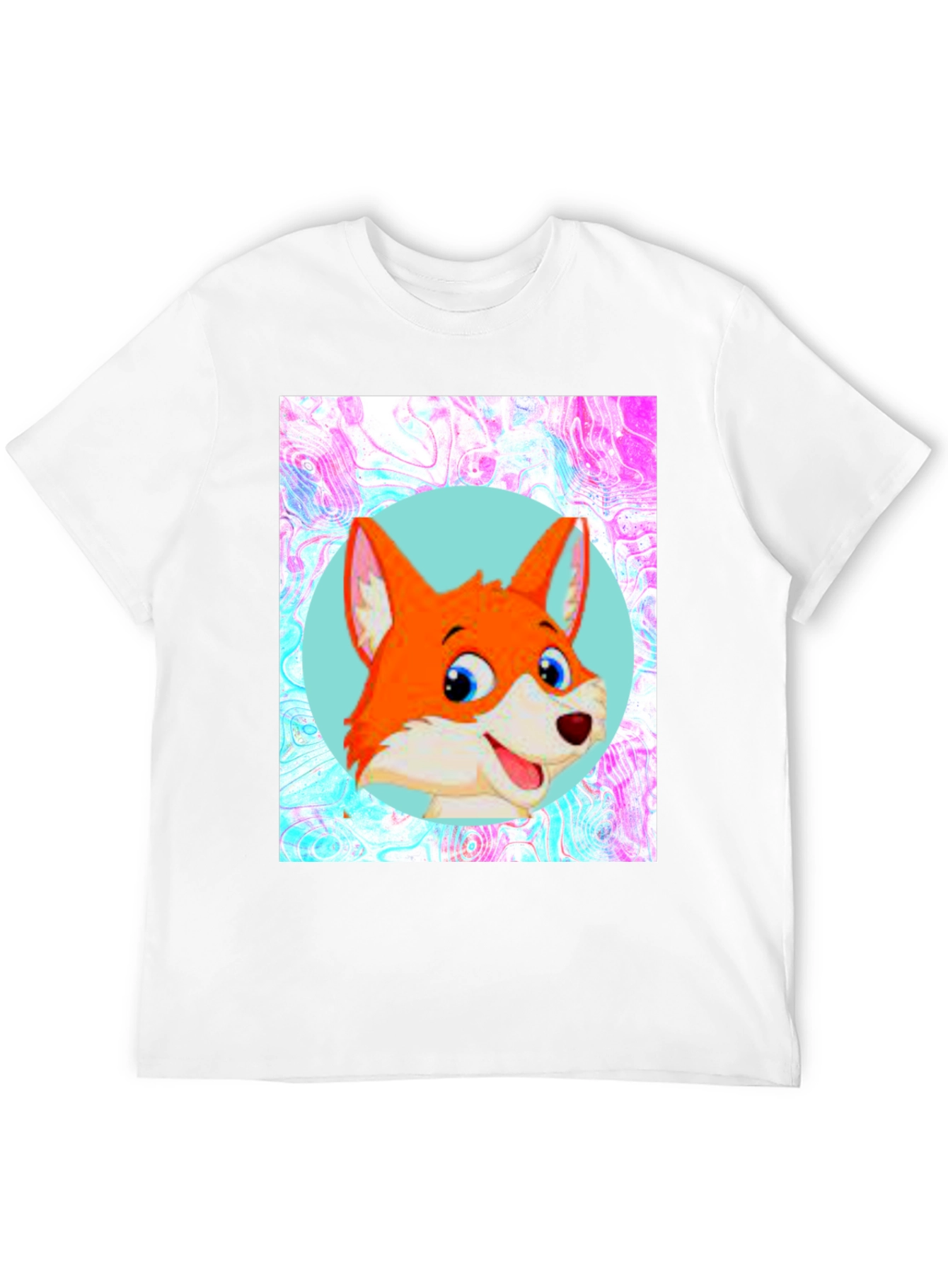 Cartoon Fox Graphic Tee - Unisex Black T-Shirt