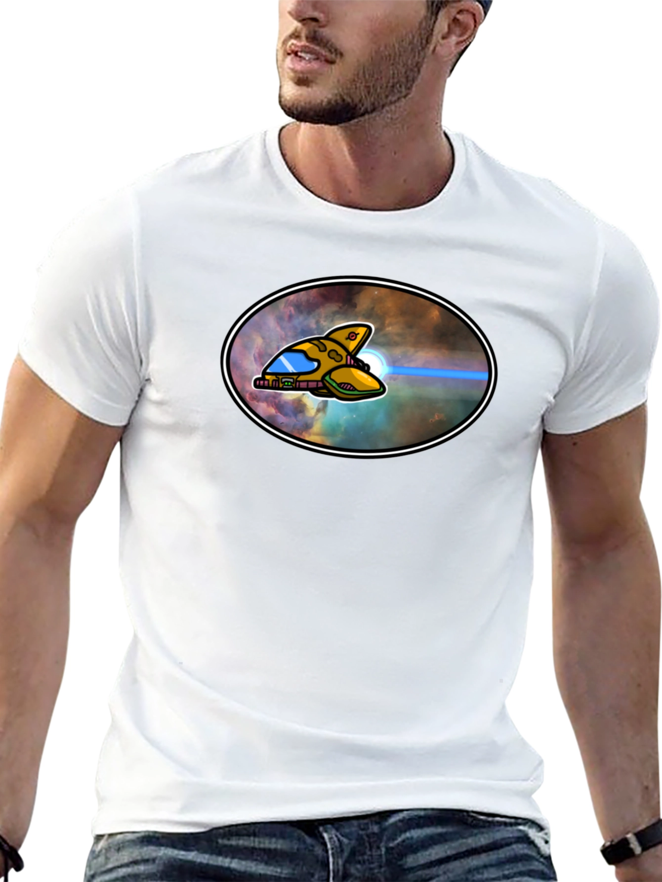 Sci-Fi Spaceship Graphic T-Shirt