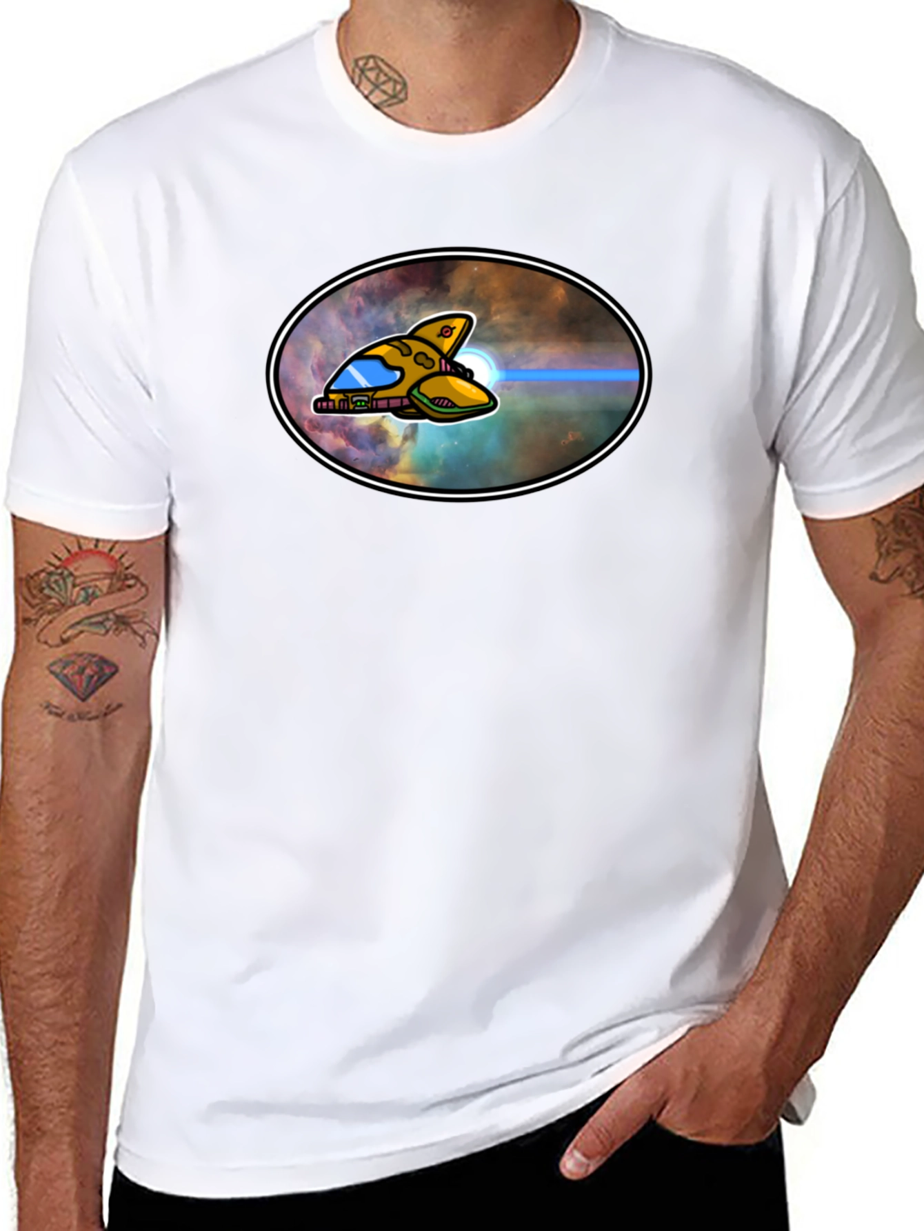 Sci-Fi Spaceship Graphic T-Shirt