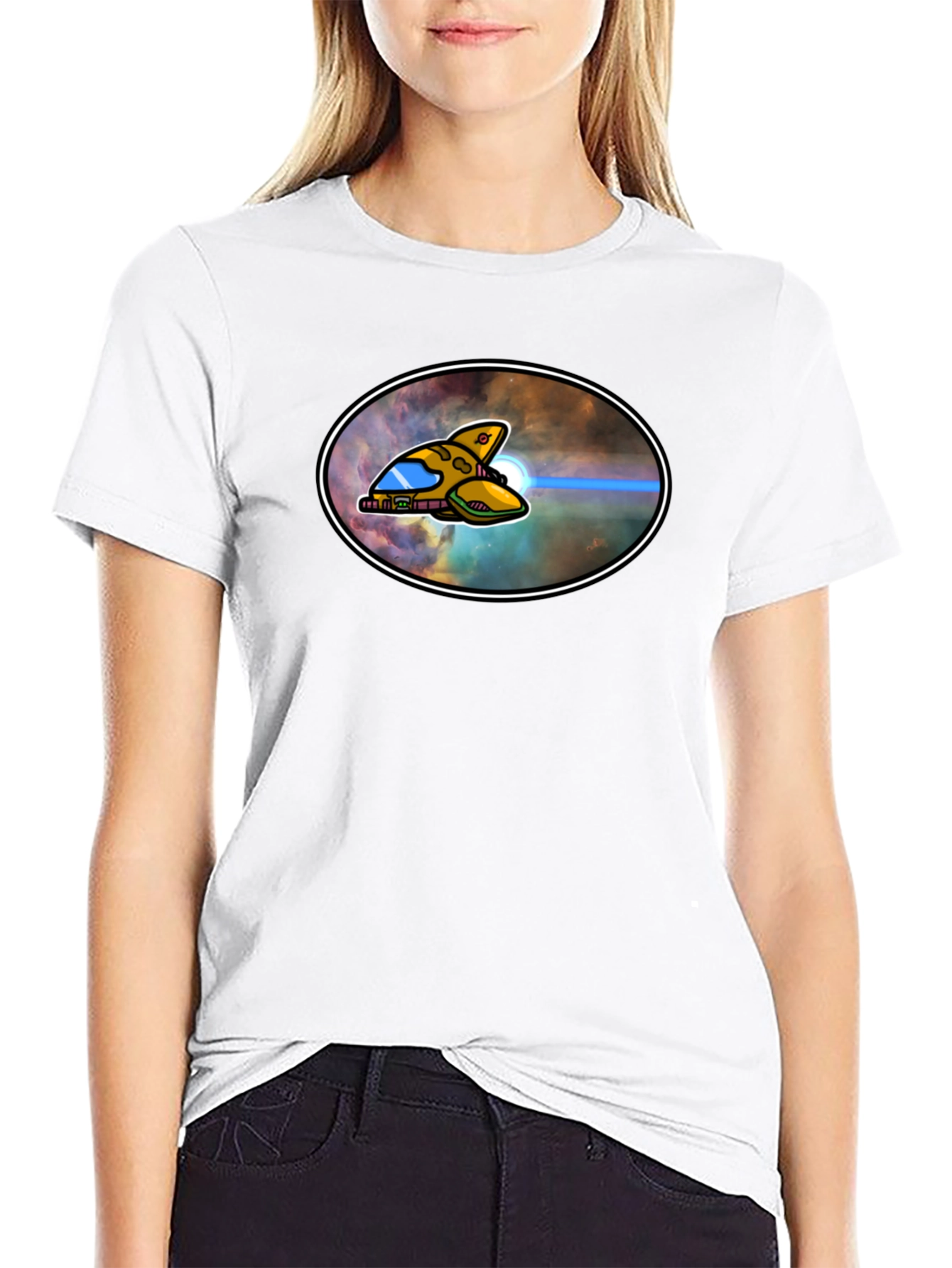 Sci-Fi Spaceship Graphic T-Shirt