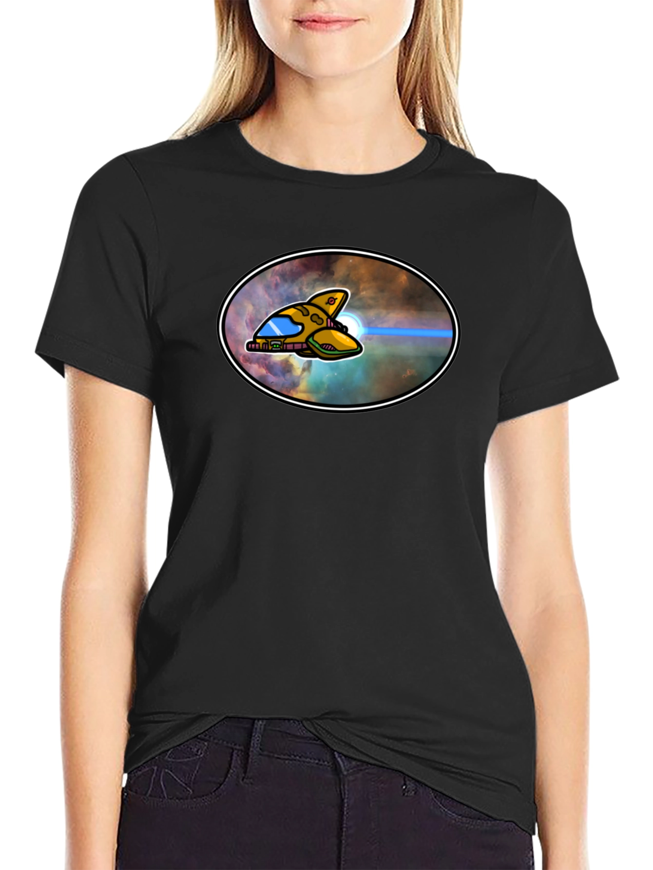 Sci-Fi Spaceship Graphic T-Shirt