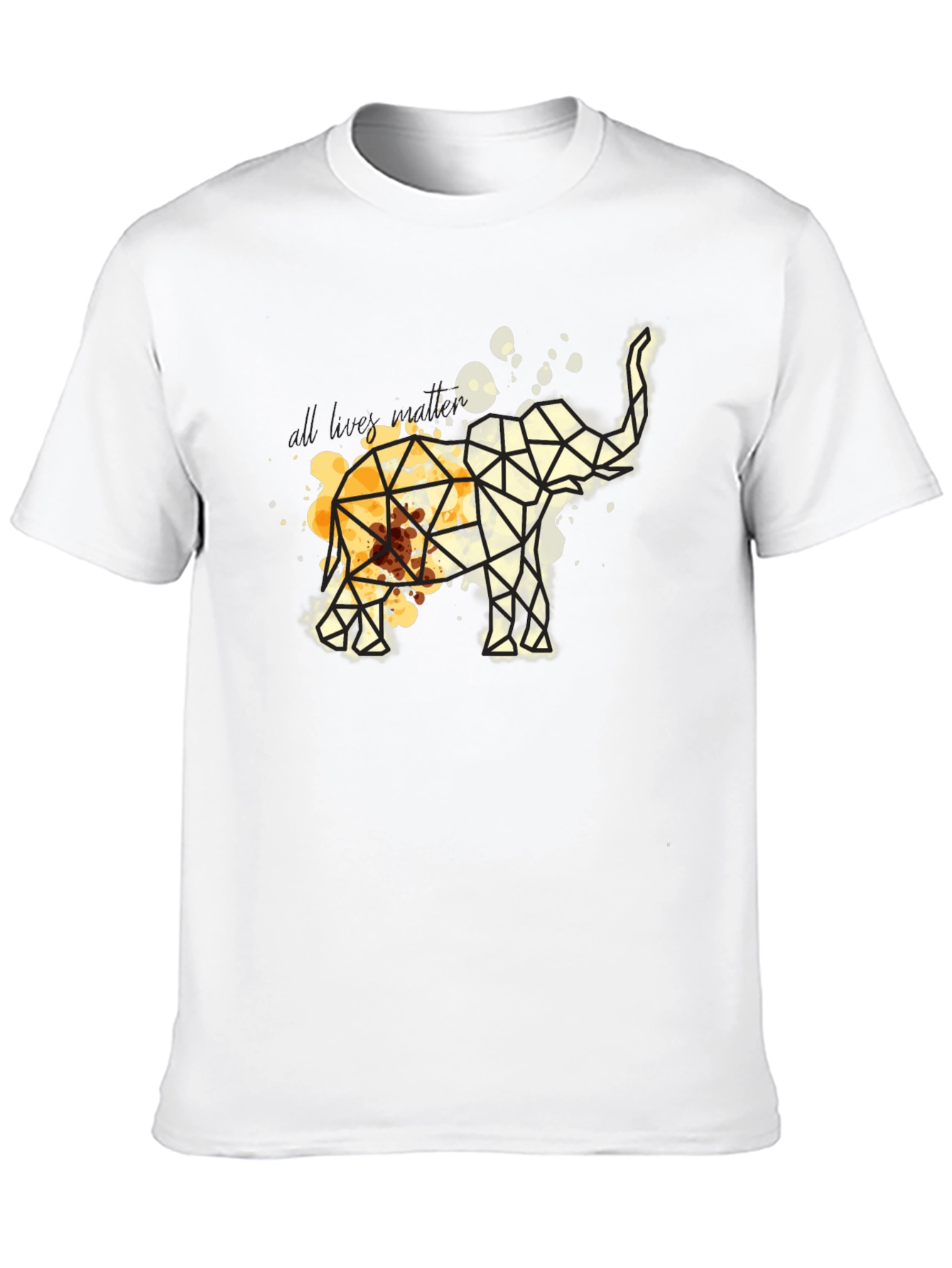 Geometric Elephant Graphic Tee - Modern Artistic Design