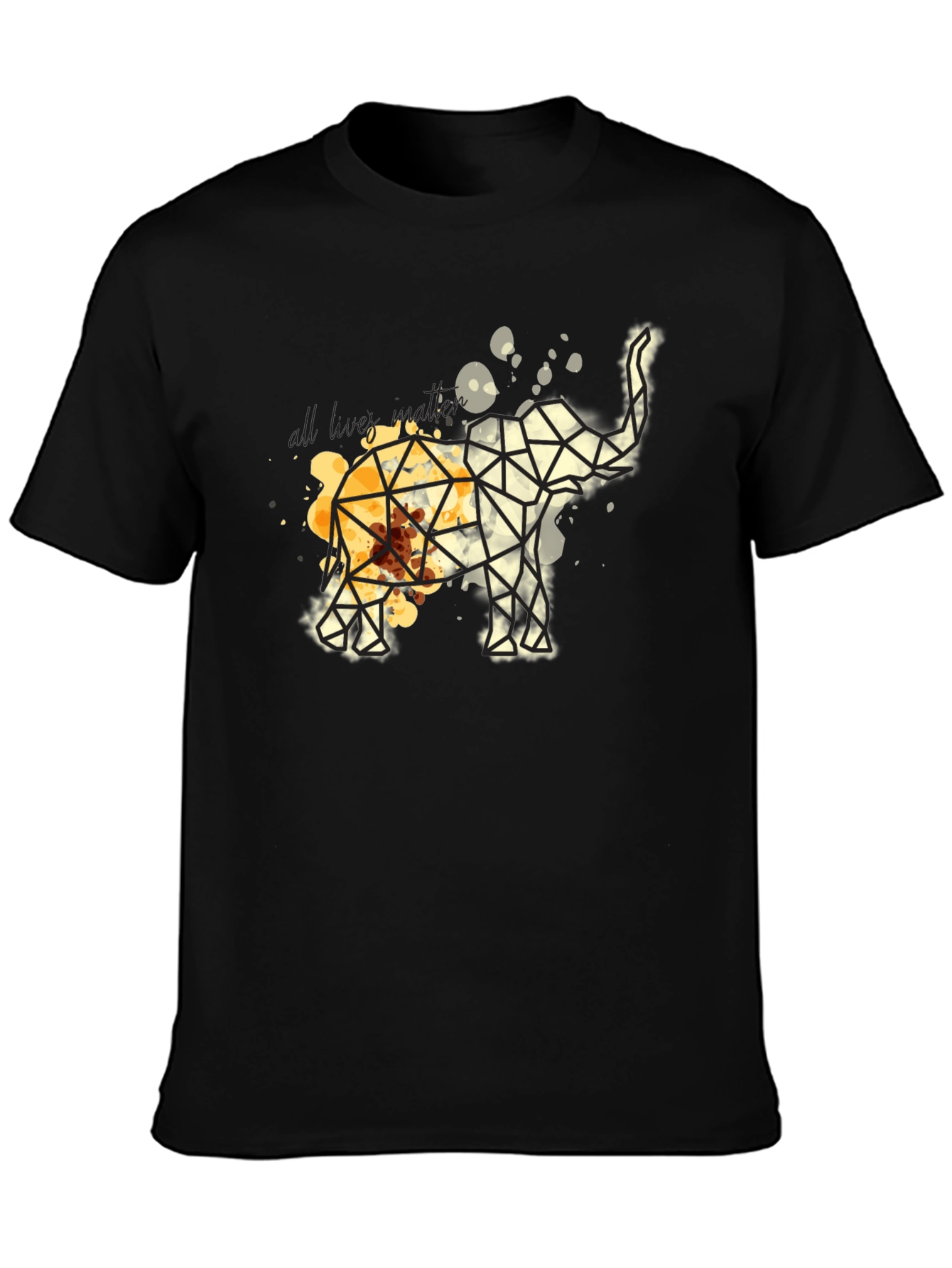 Geometric Elephant Graphic Tee - Modern Artistic Design