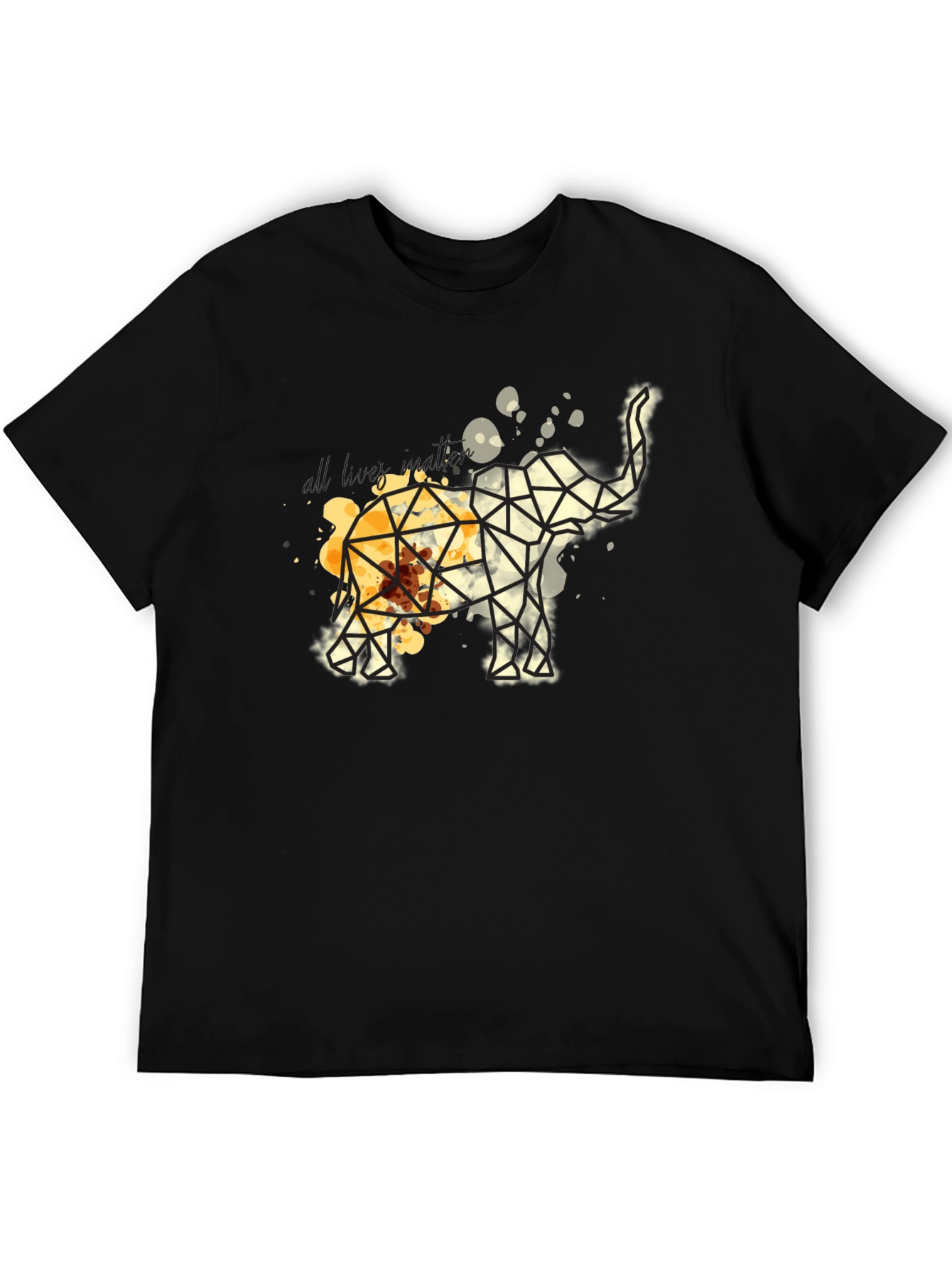 Geometric Elephant Graphic Tee - Modern Artistic Design