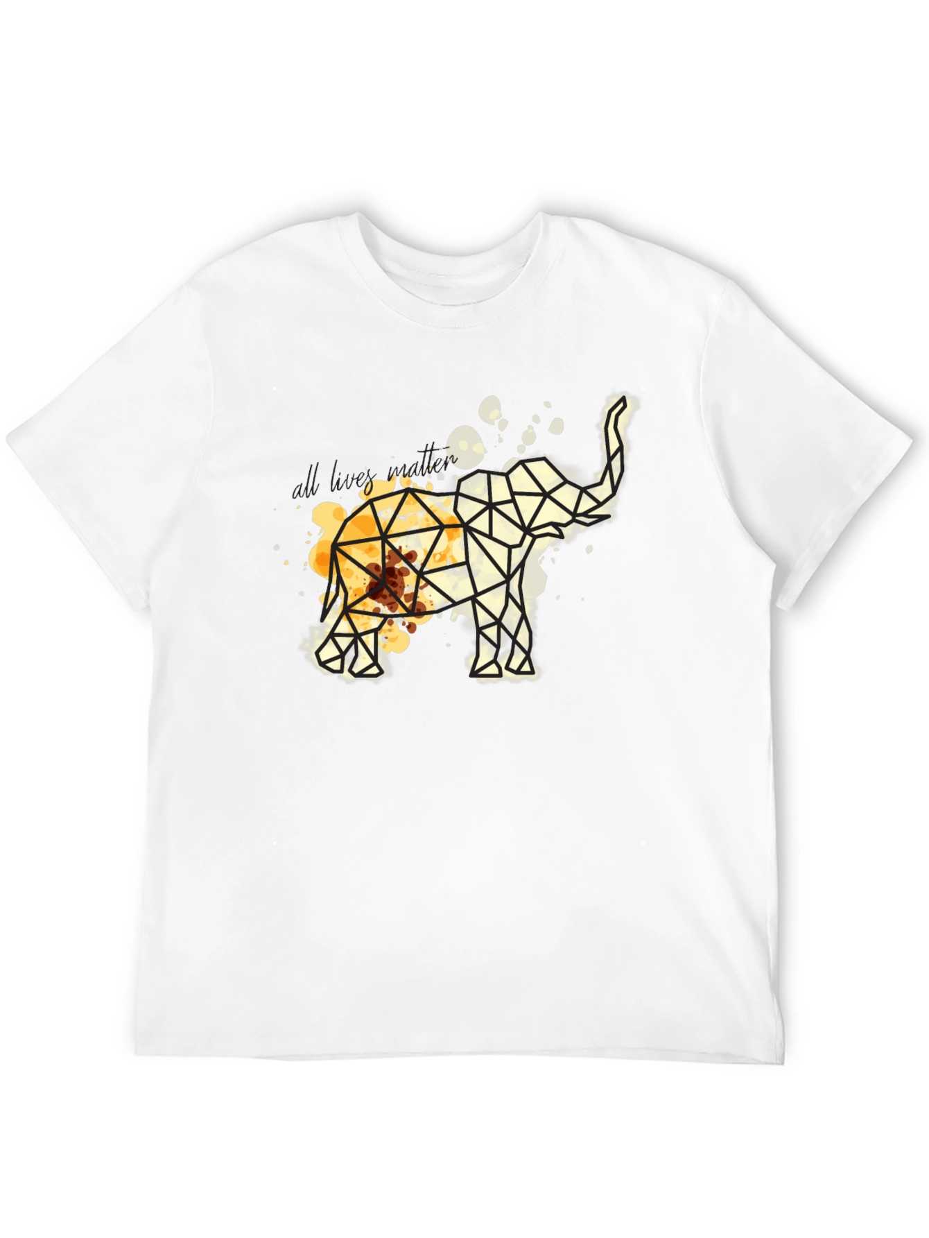 Geometric Elephant Graphic Tee - Modern Artistic Design