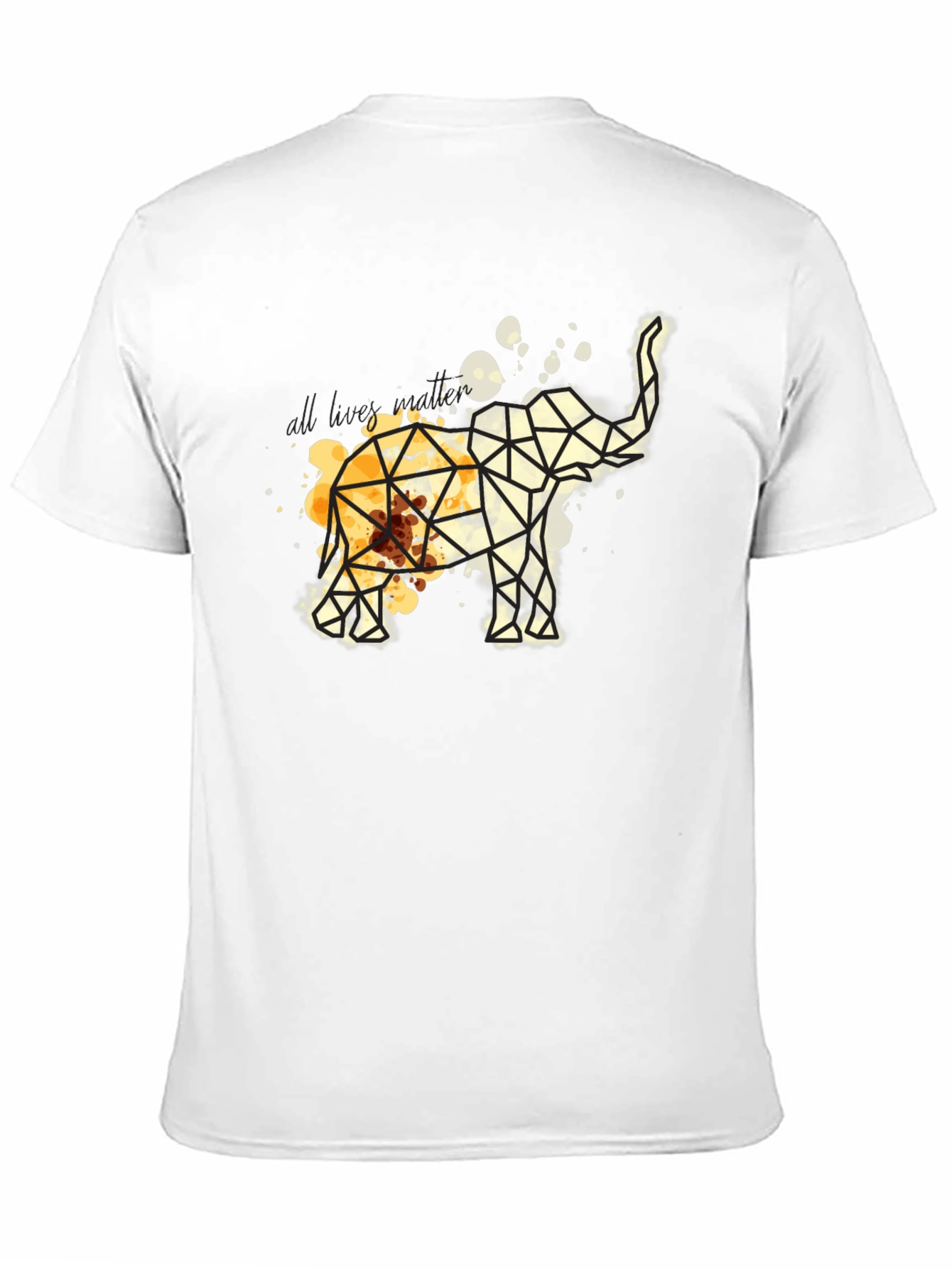 Geometric Elephant Graphic Tee - Modern Artistic Design