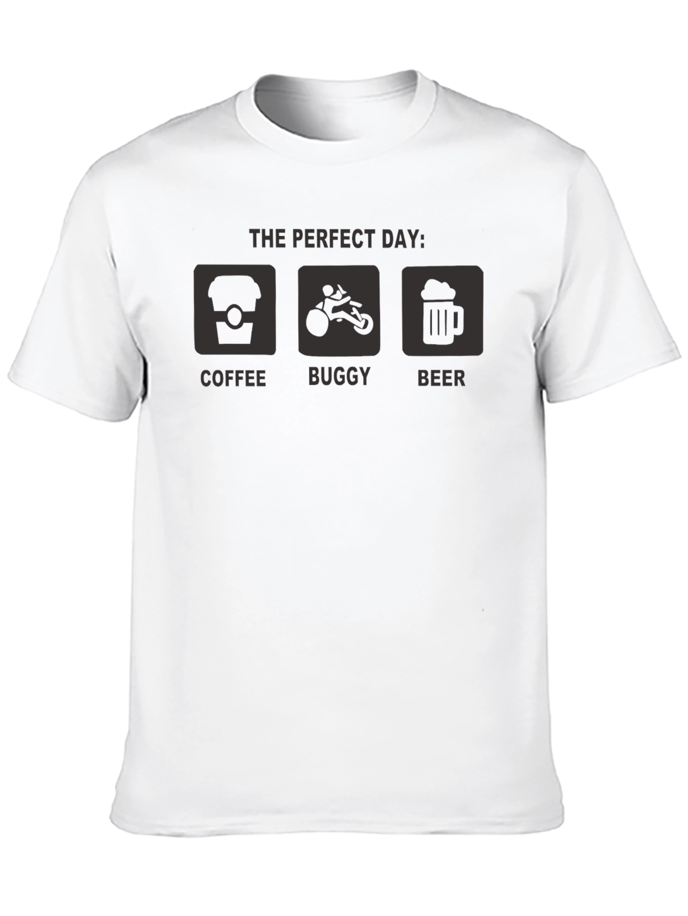 Perfect Day Coffee Buggy Beer Black T-Shirt