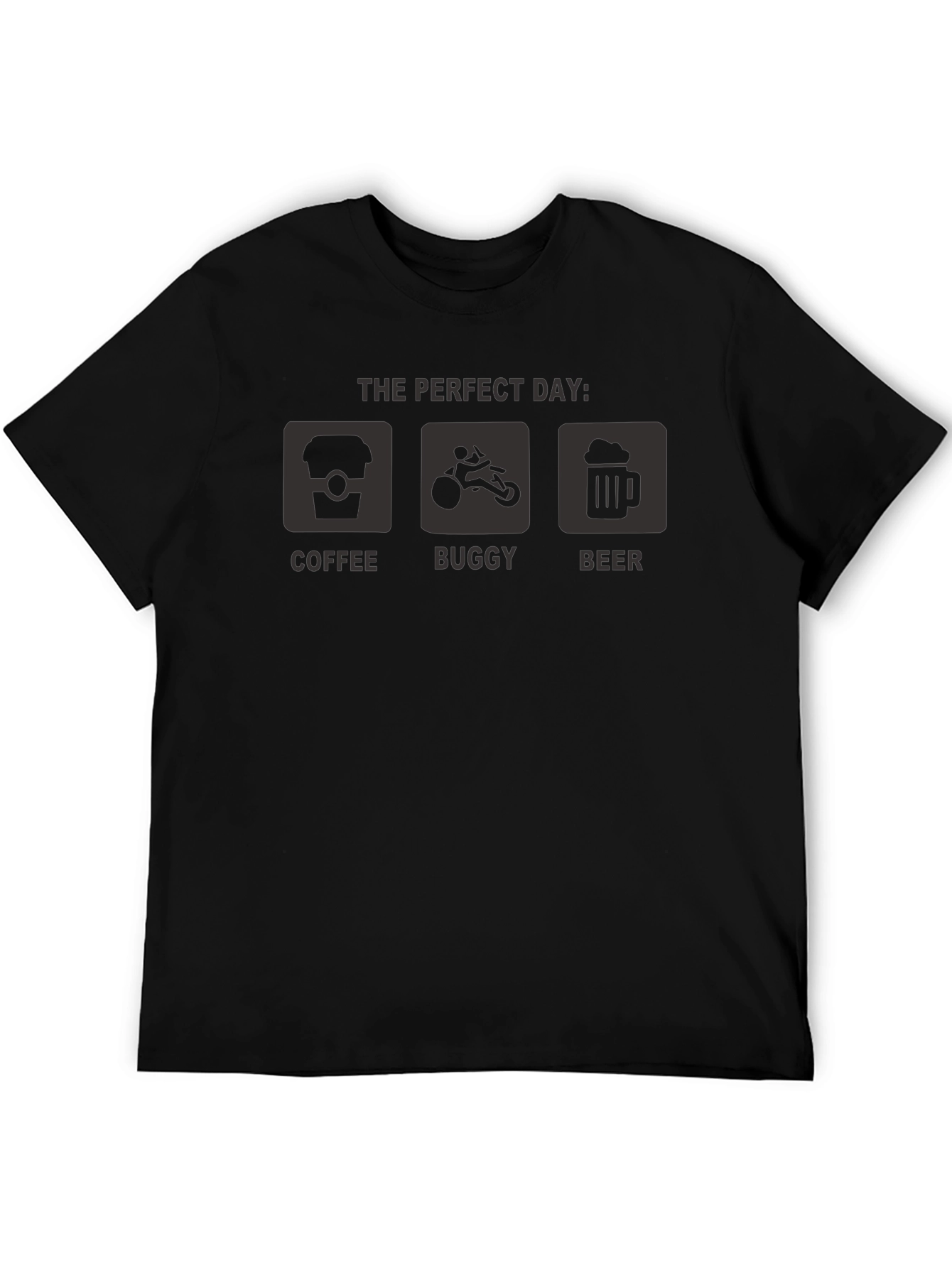 Perfect Day Coffee Buggy Beer Black T-Shirt