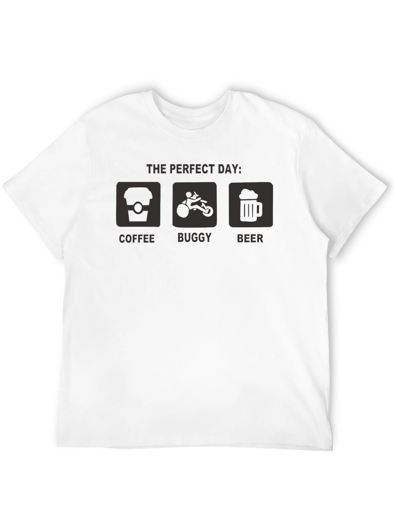 Perfect Day Coffee Buggy Beer Black T-Shirt