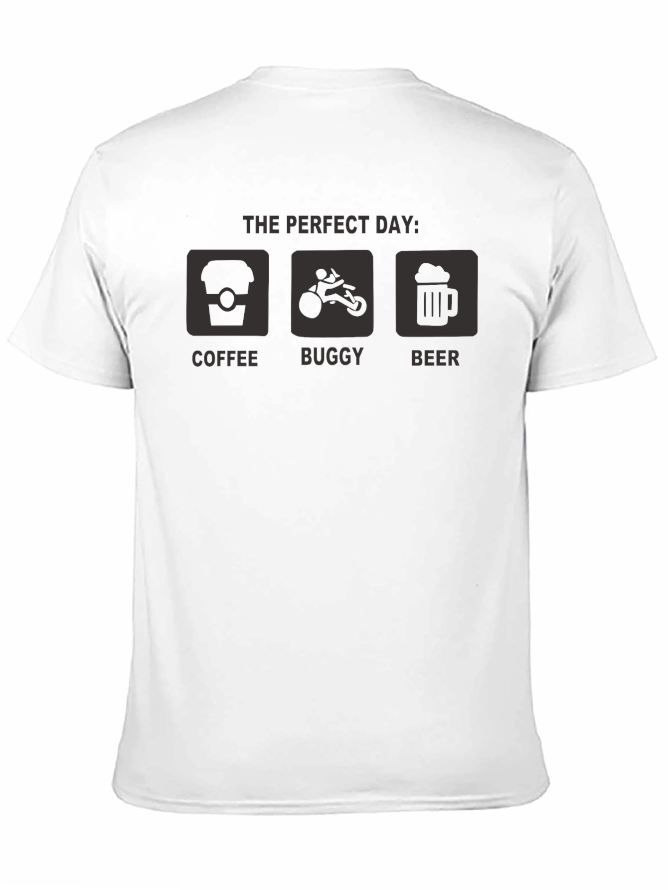 Perfect Day Coffee Buggy Beer Black T-Shirt