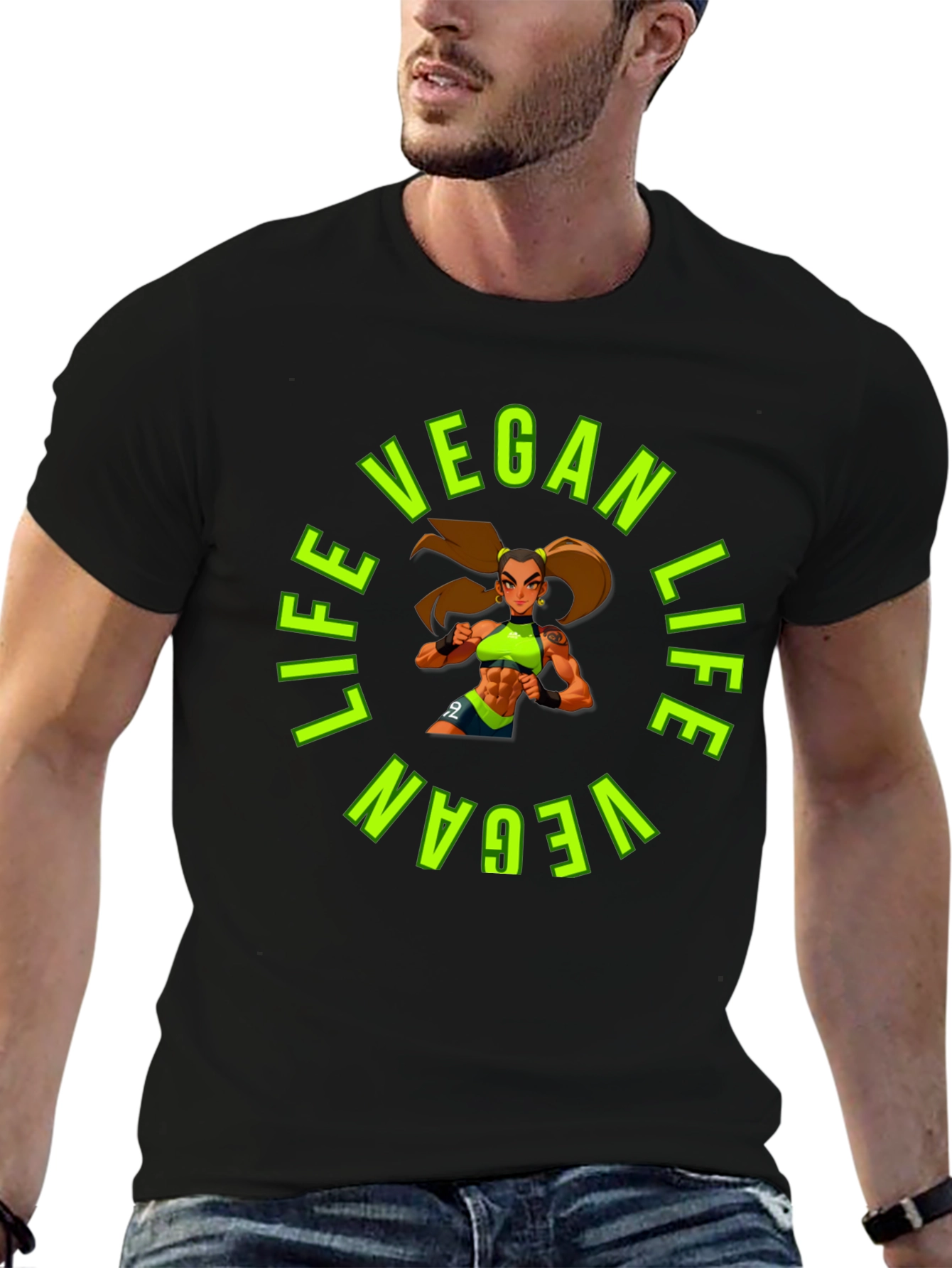 Vegan Life Graphic Tee - Black T-Shirt