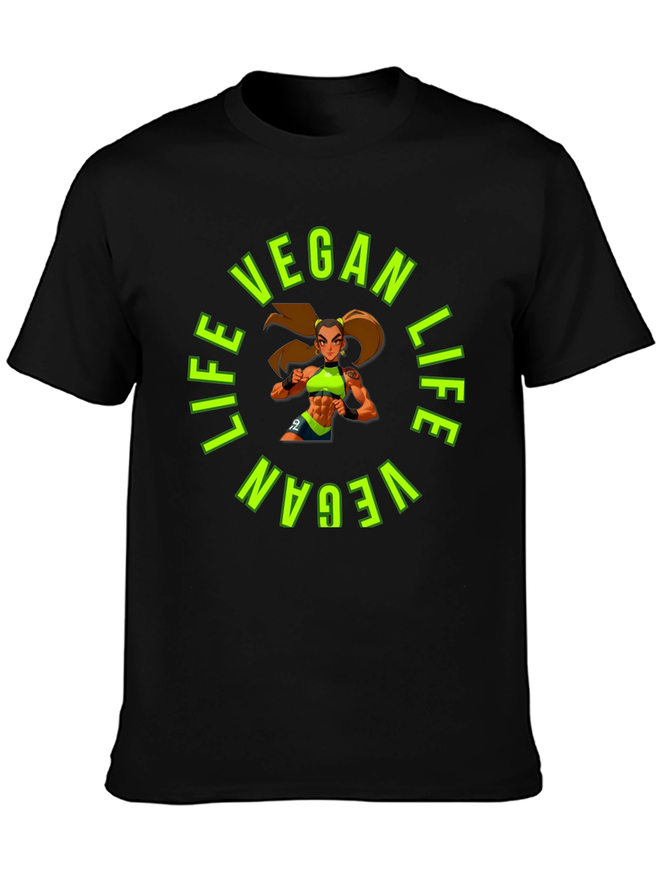 Vegan Life Graphic Tee - Black T-Shirt
