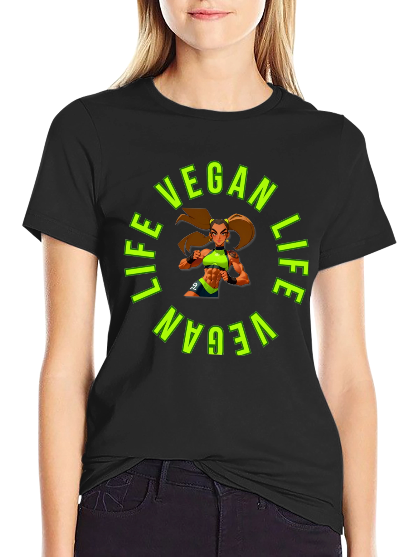 Vegan Life Graphic Tee - Black T-Shirt