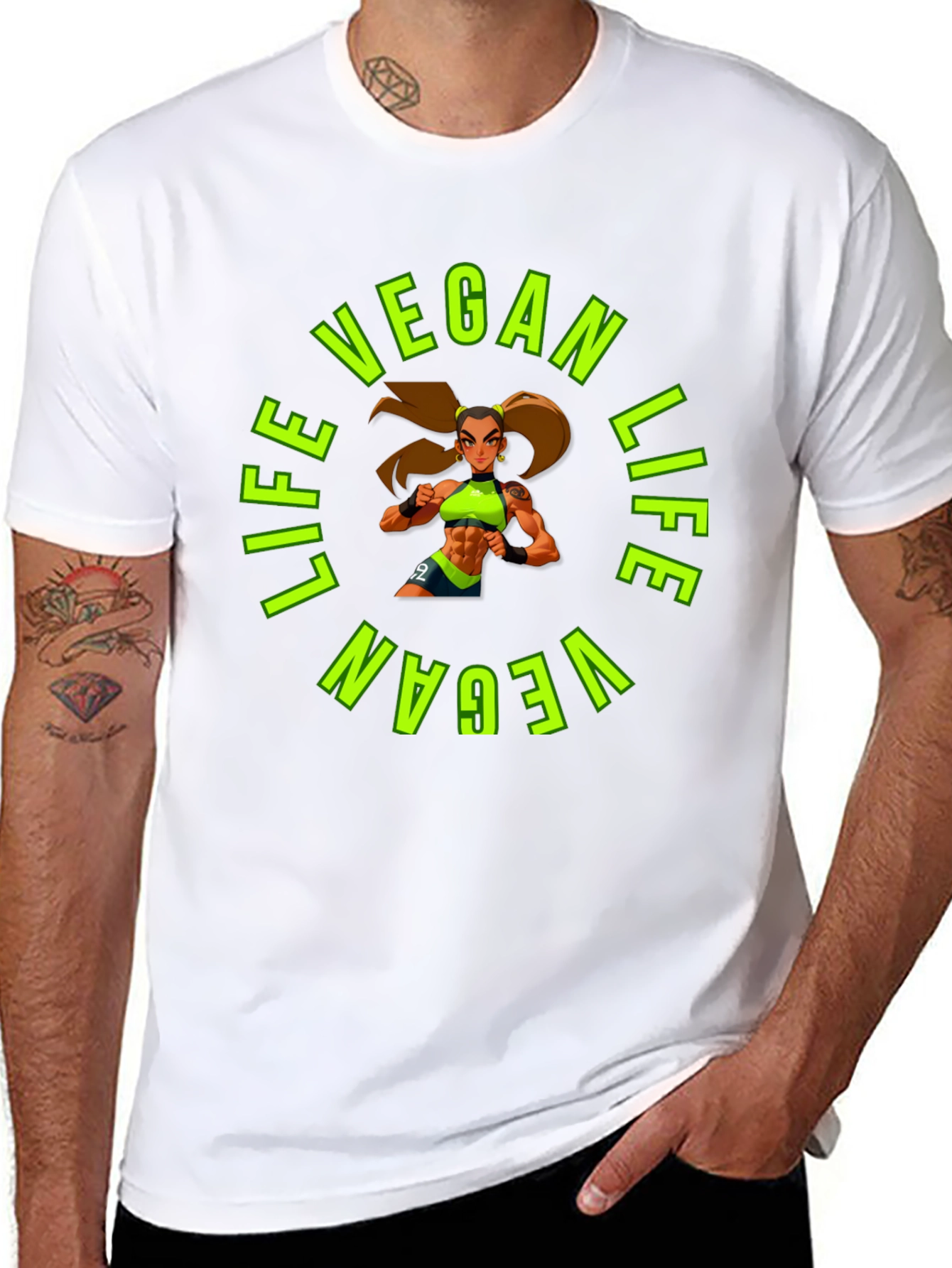 Vegan Life Graphic Tee - Black T-Shirt