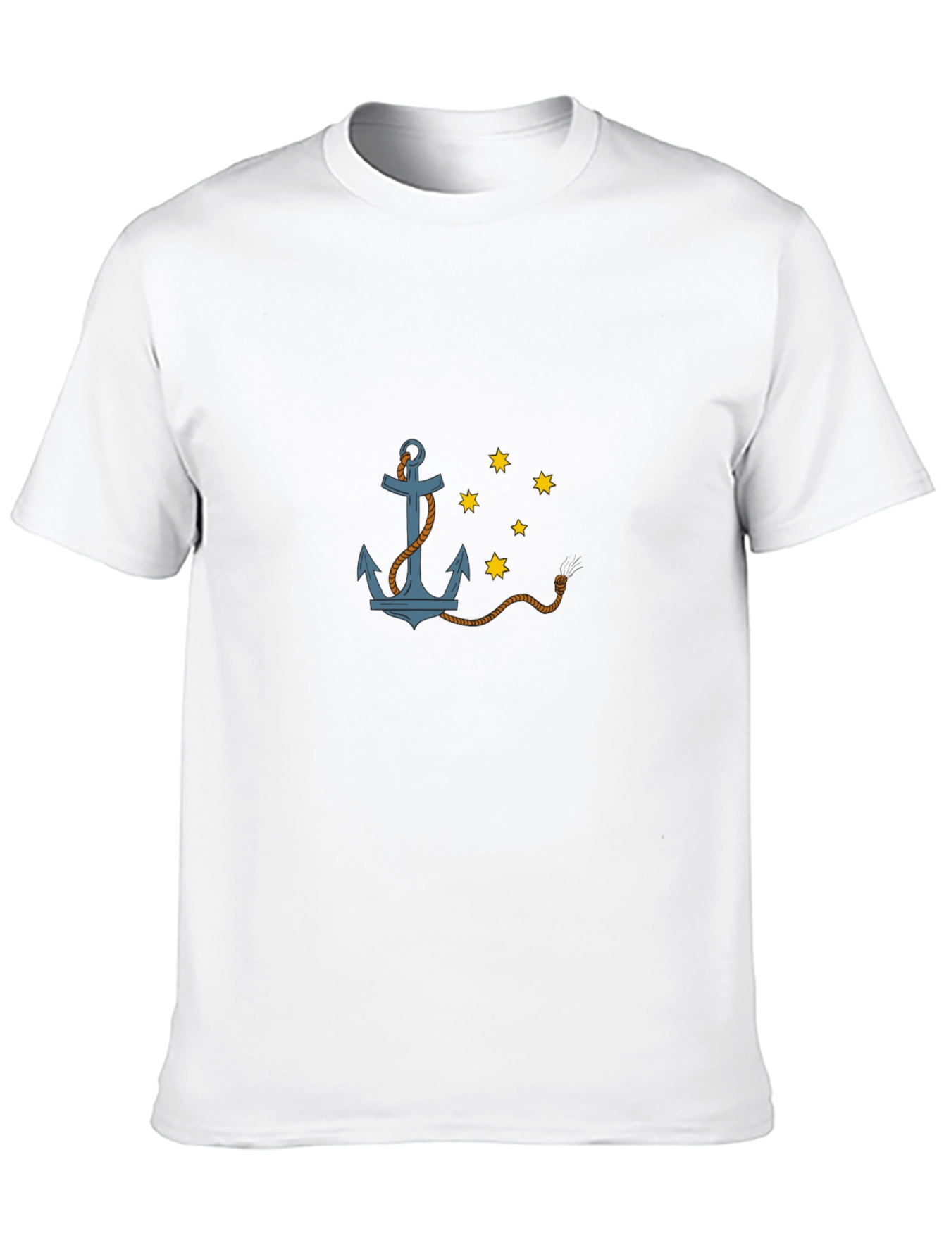 Nautical Anchor & Stars Black T-Shirt