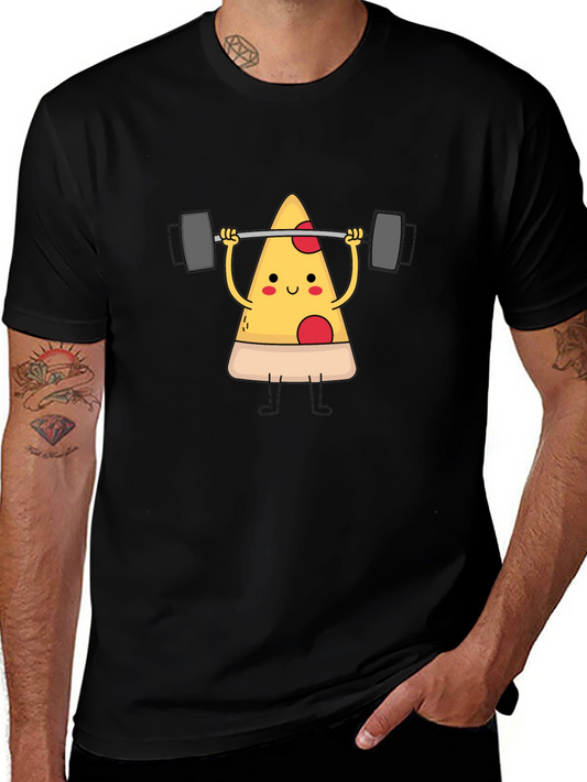 Pizza Lifting Barbell Graphic T-Shirt